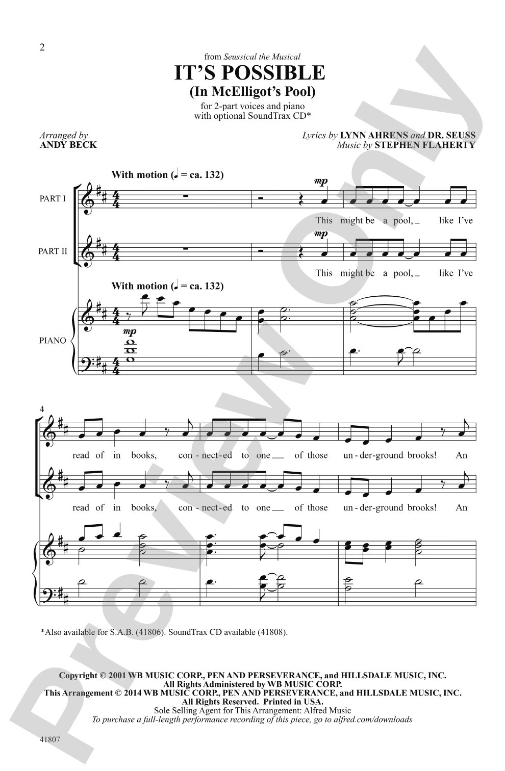 It's Possible: 2-Part Choral Octavo