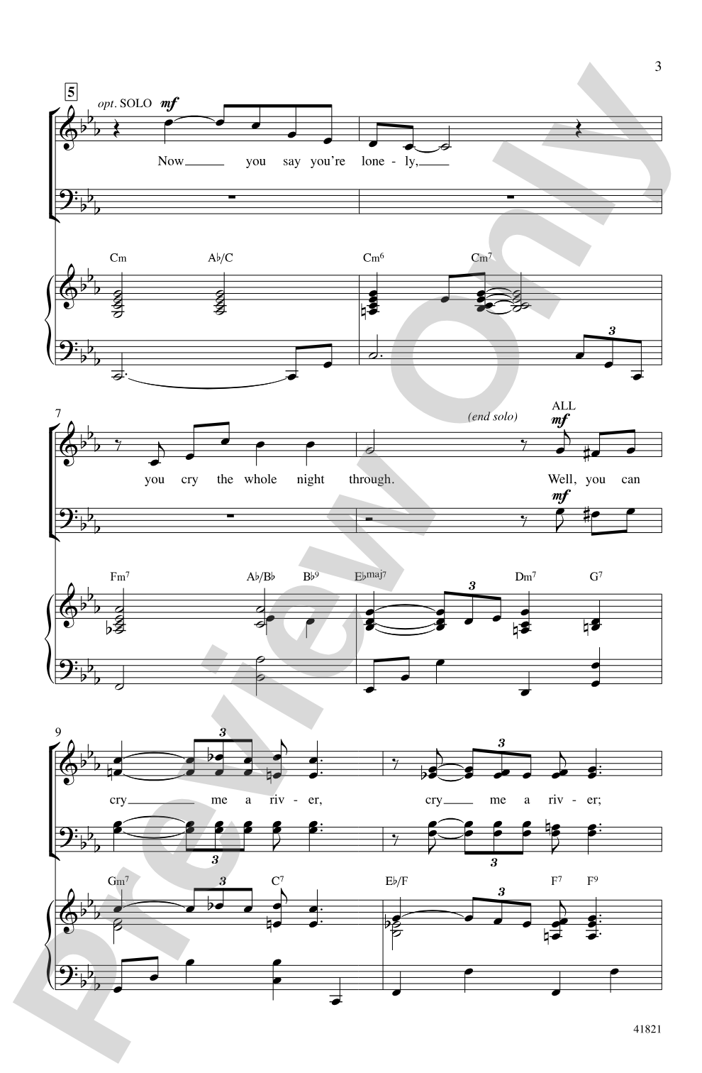 Cry Me a River: SATB Choral Octavo