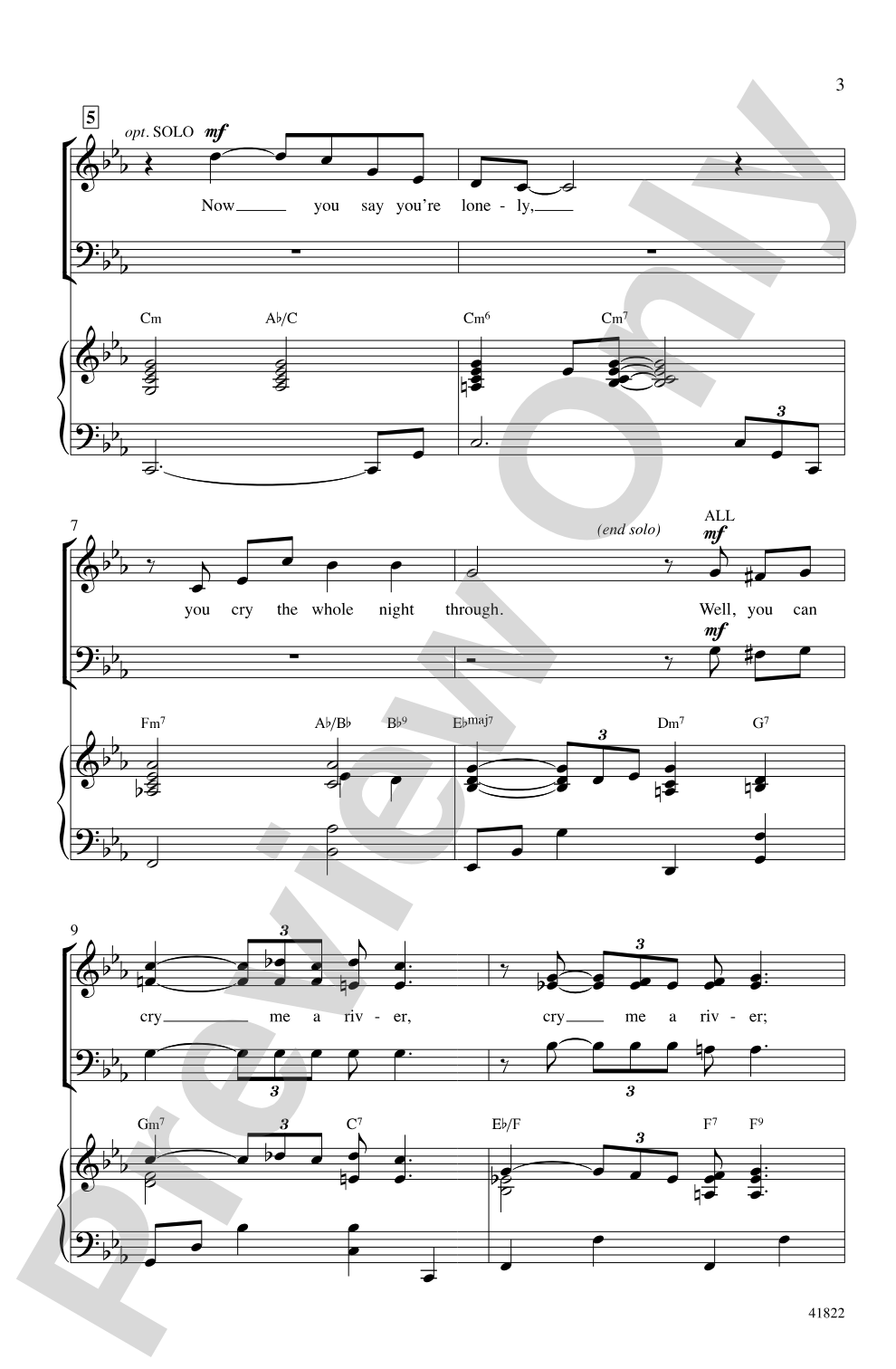Cry Me a River: SAB Choral Octavo