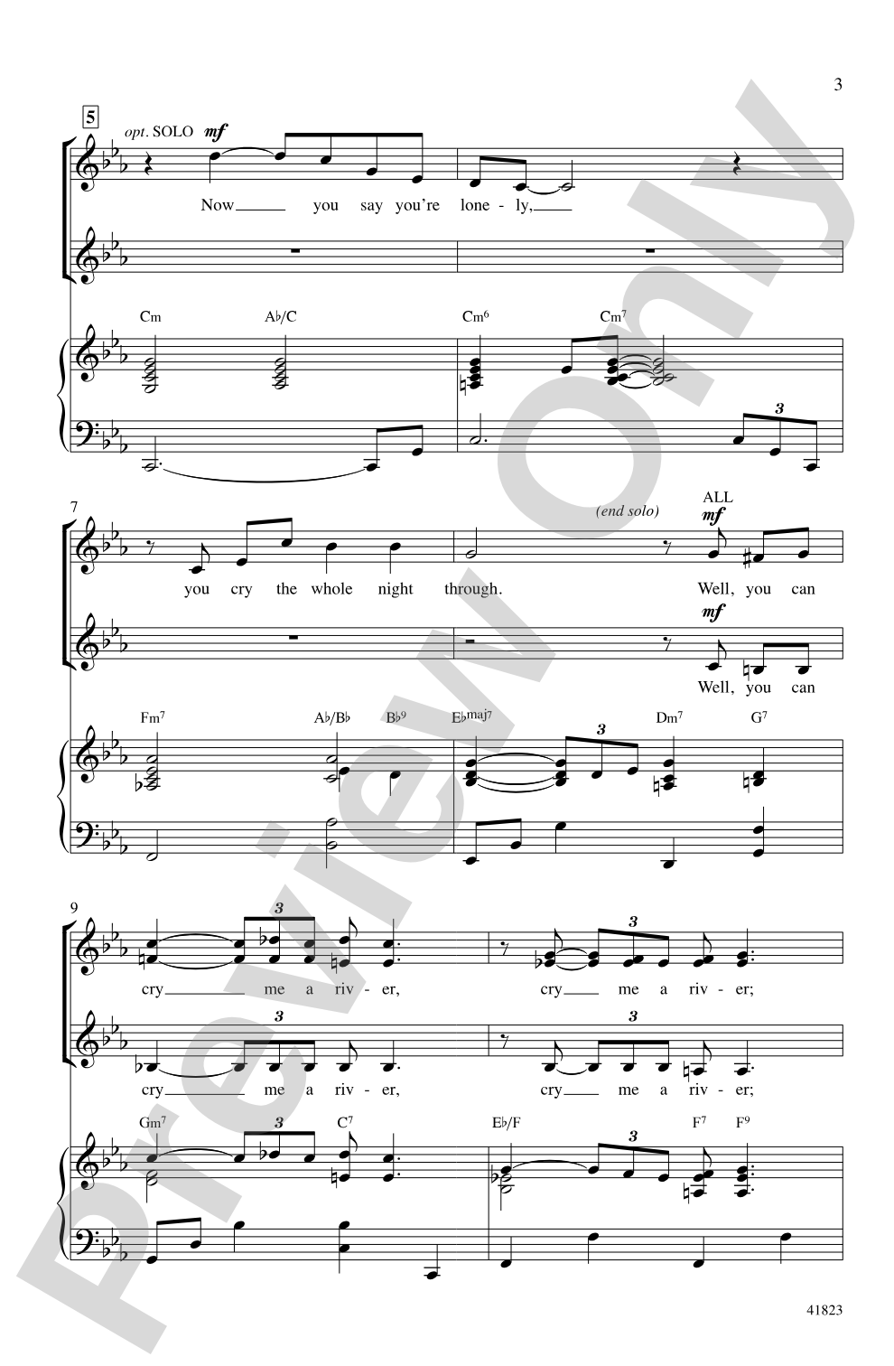 Cry Me a River: SSA Choral Octavo