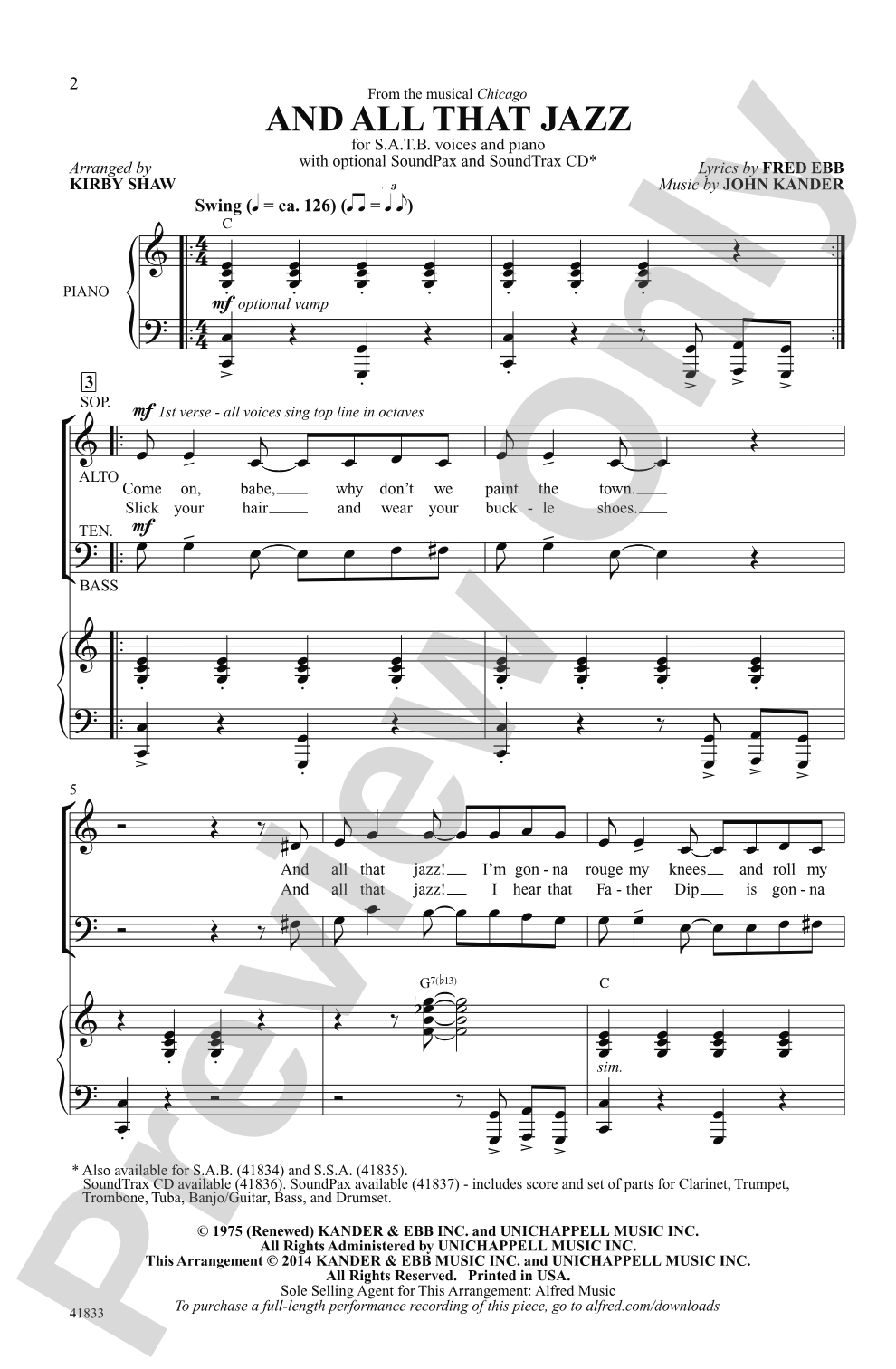 And All That Jazz: SATB Choral Octavo