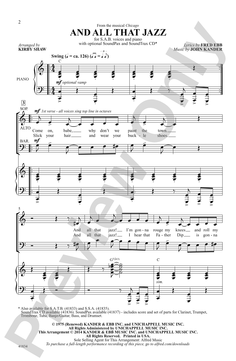 And All That Jazz: SAB Choral Octavo