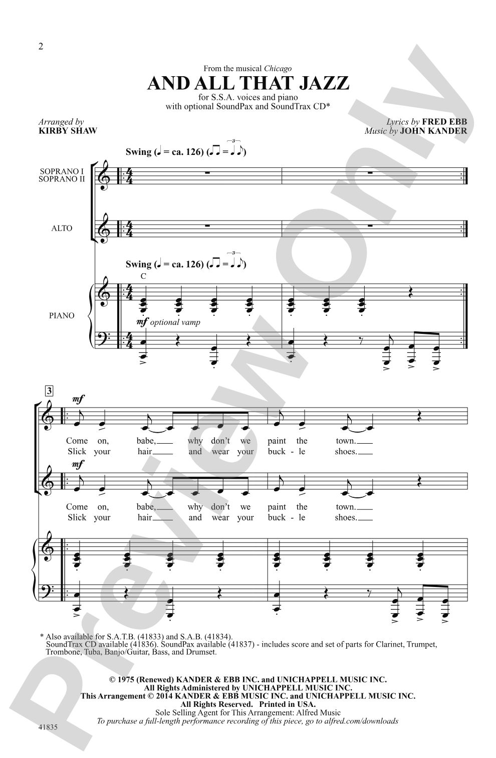 And All That Jazz: SSA Choral Octavo