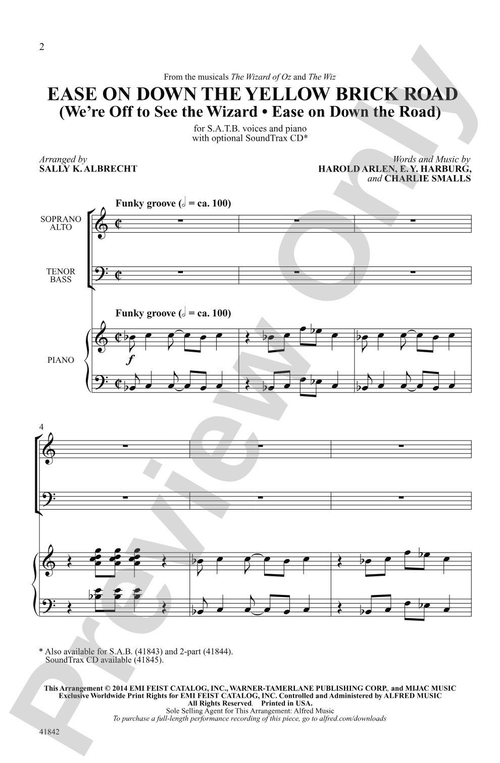 Ease on Down the Yellow Brick Road: SATB Choral Octavo
