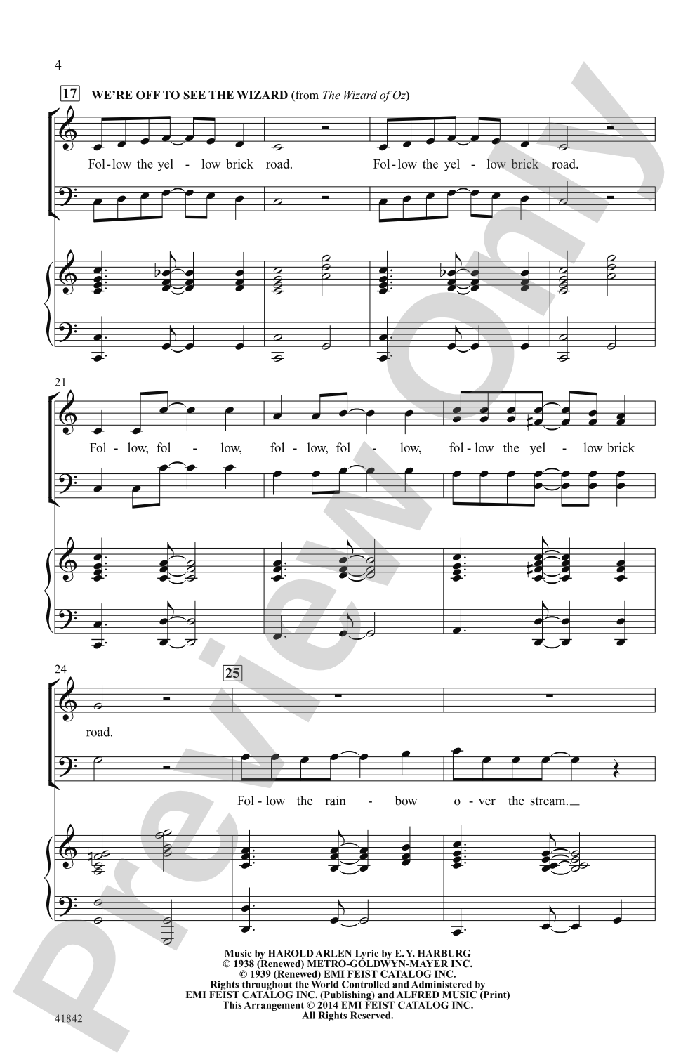 Ease on Down the Yellow Brick Road: SATB Choral Octavo