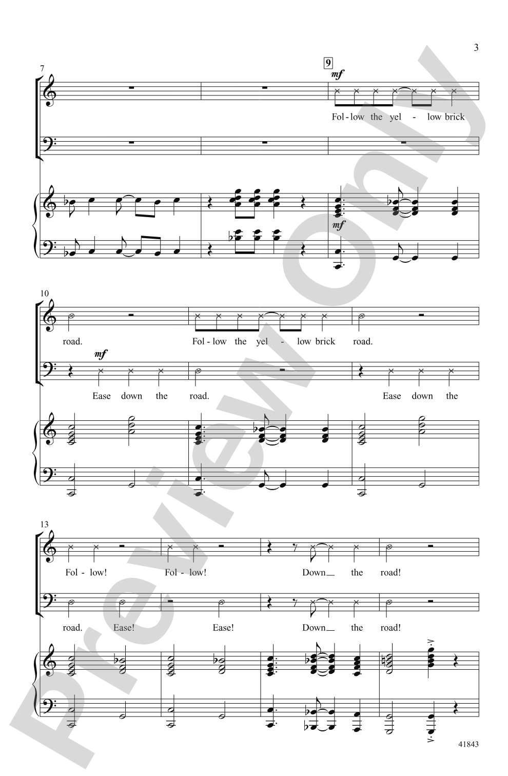 Ease on Down the Yellow Brick Road: SAB Choral Octavo