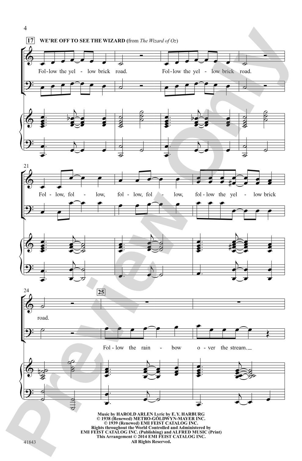 Ease on Down the Yellow Brick Road: SAB Choral Octavo
