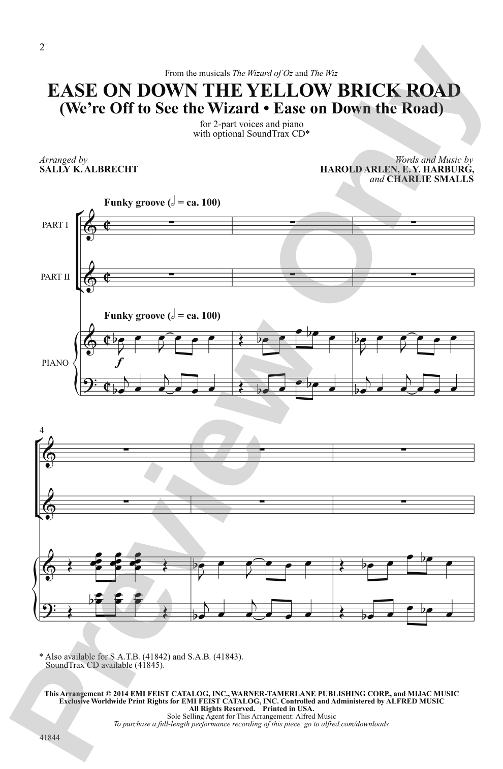 Ease on Down the Yellow Brick Road: 2-Part Choral Octavo