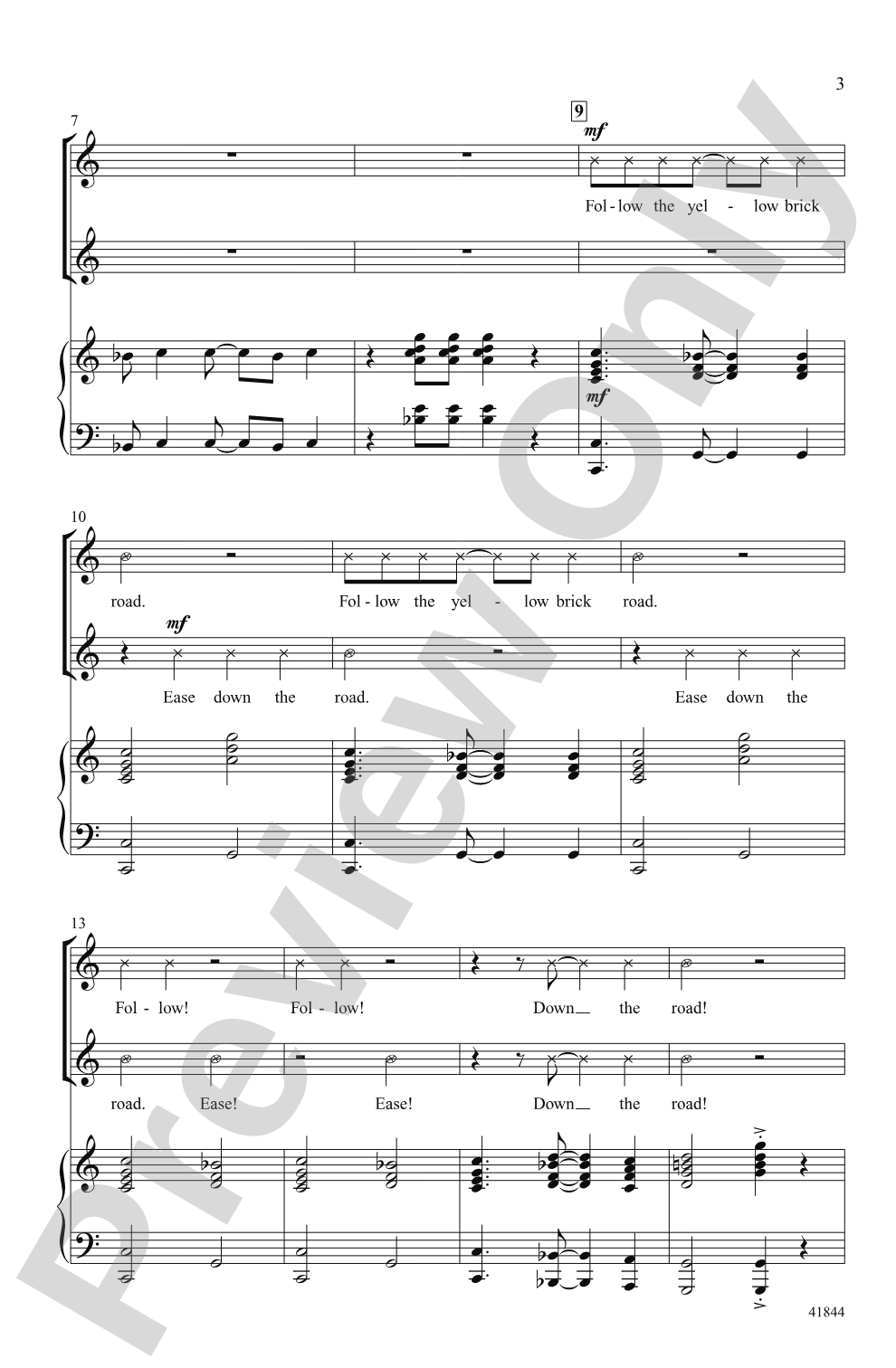 Ease on Down the Yellow Brick Road: 2-Part Choral Octavo