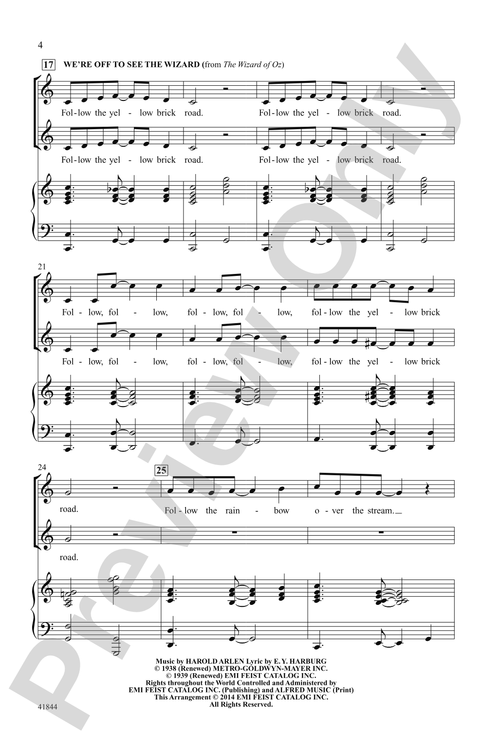 Ease on Down the Yellow Brick Road: 2-Part Choral Octavo