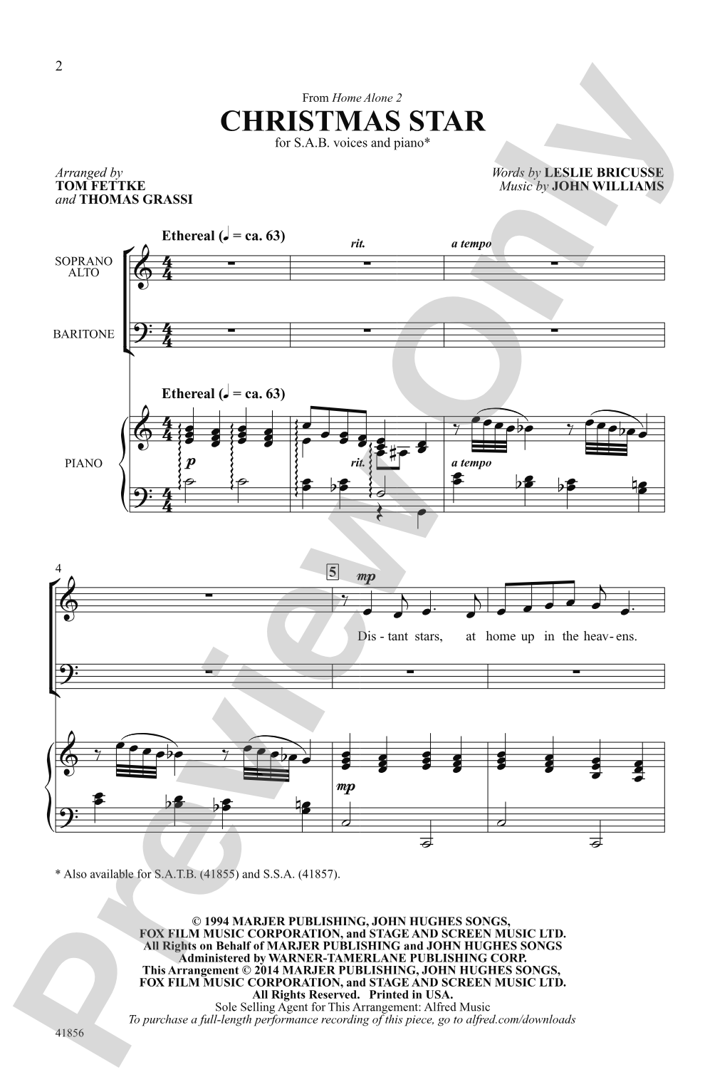 Christmas Star: SAB Choral Octavo