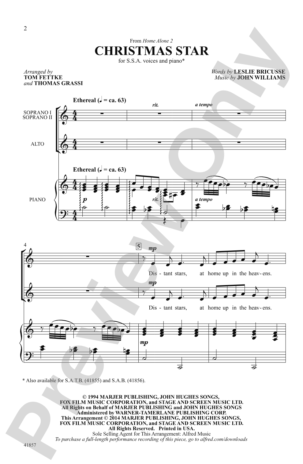 Christmas Star: SSA Choral Octavo