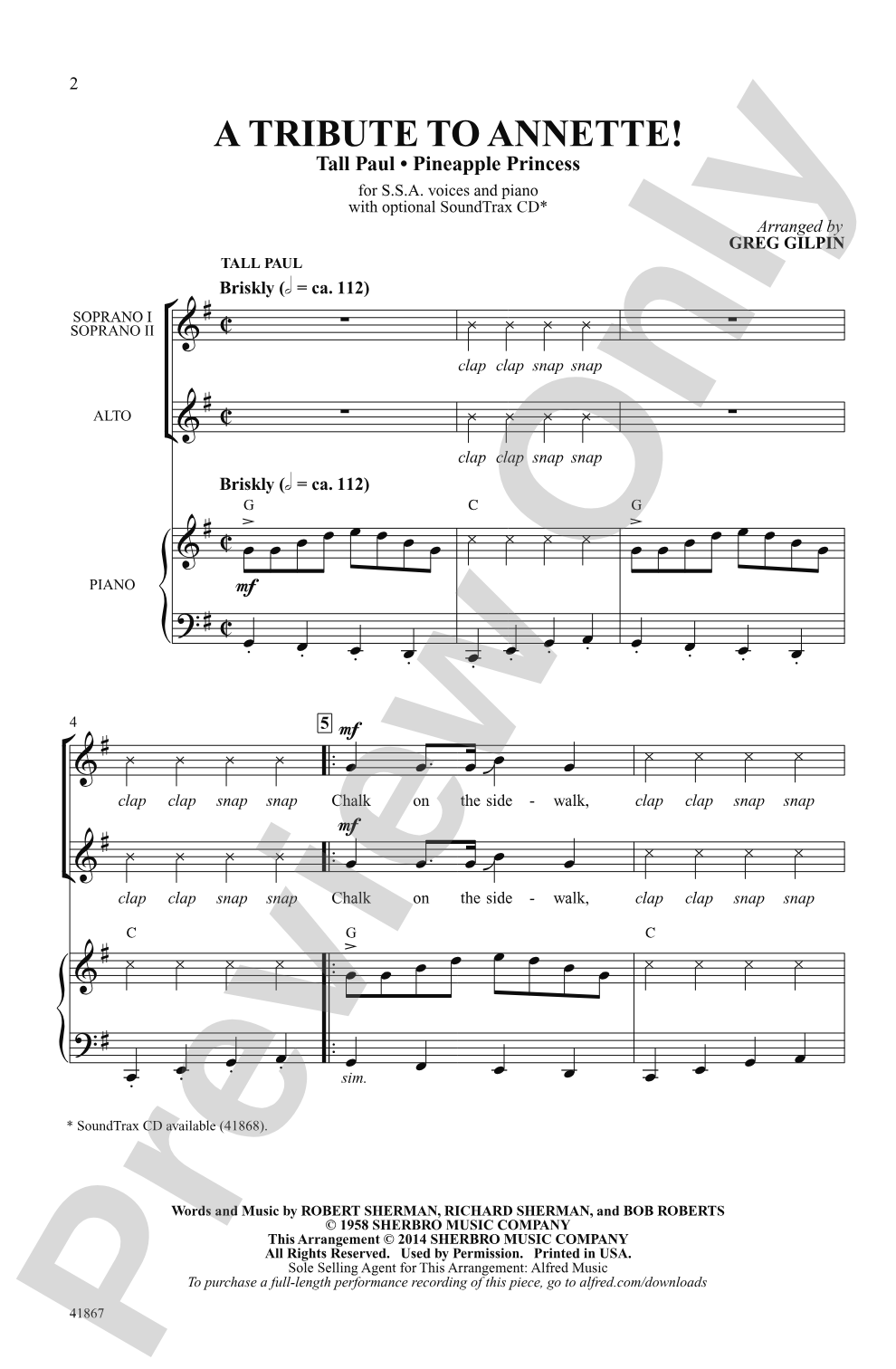 Tribute to Annette: SSA Choral Octavo