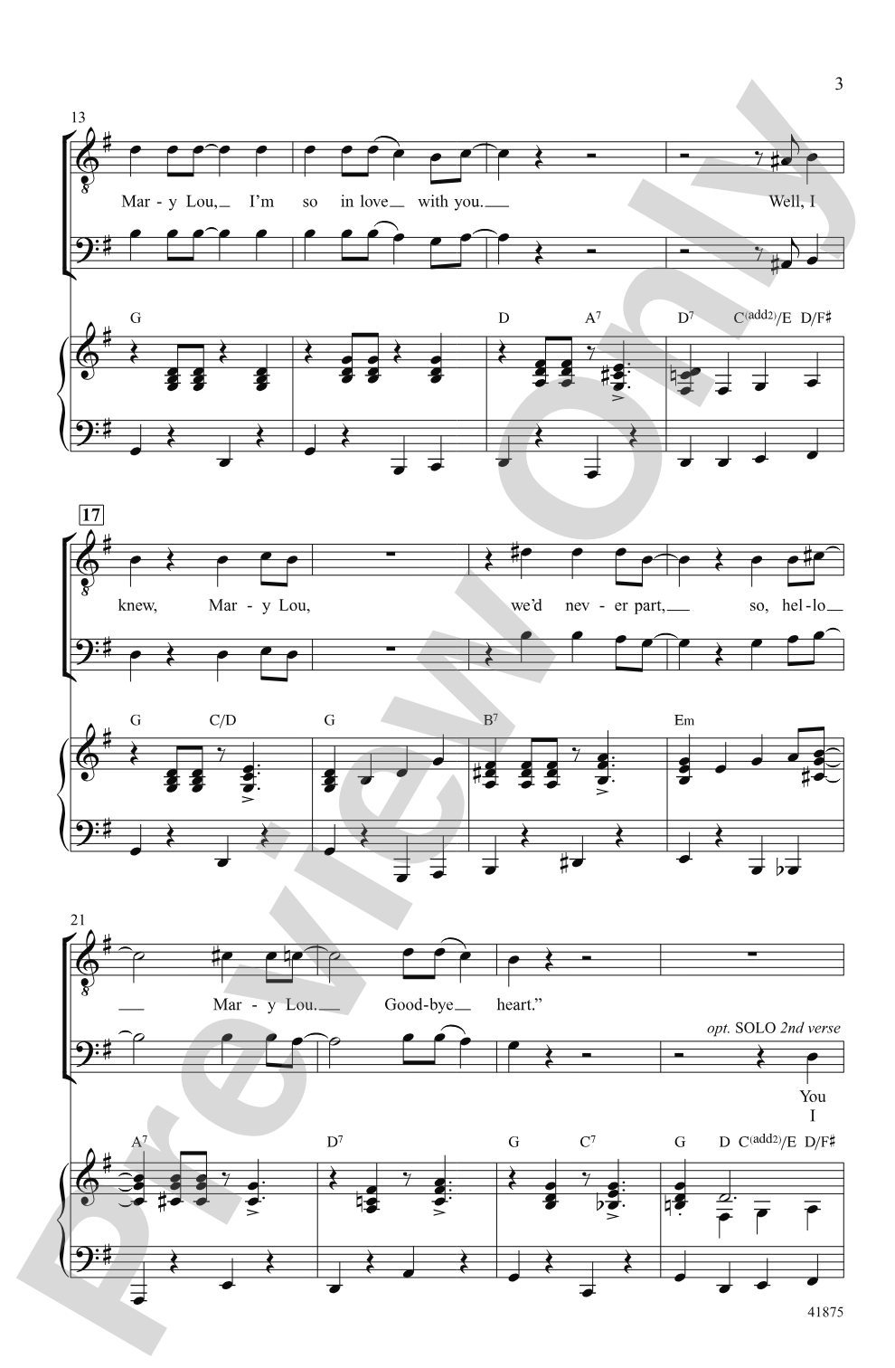 Hello, Mary Lou: TB Choral Octavo