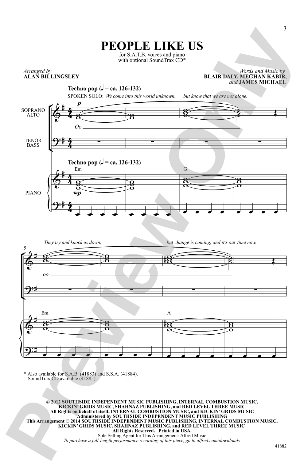 People Like Us: SATB Choral Octavo