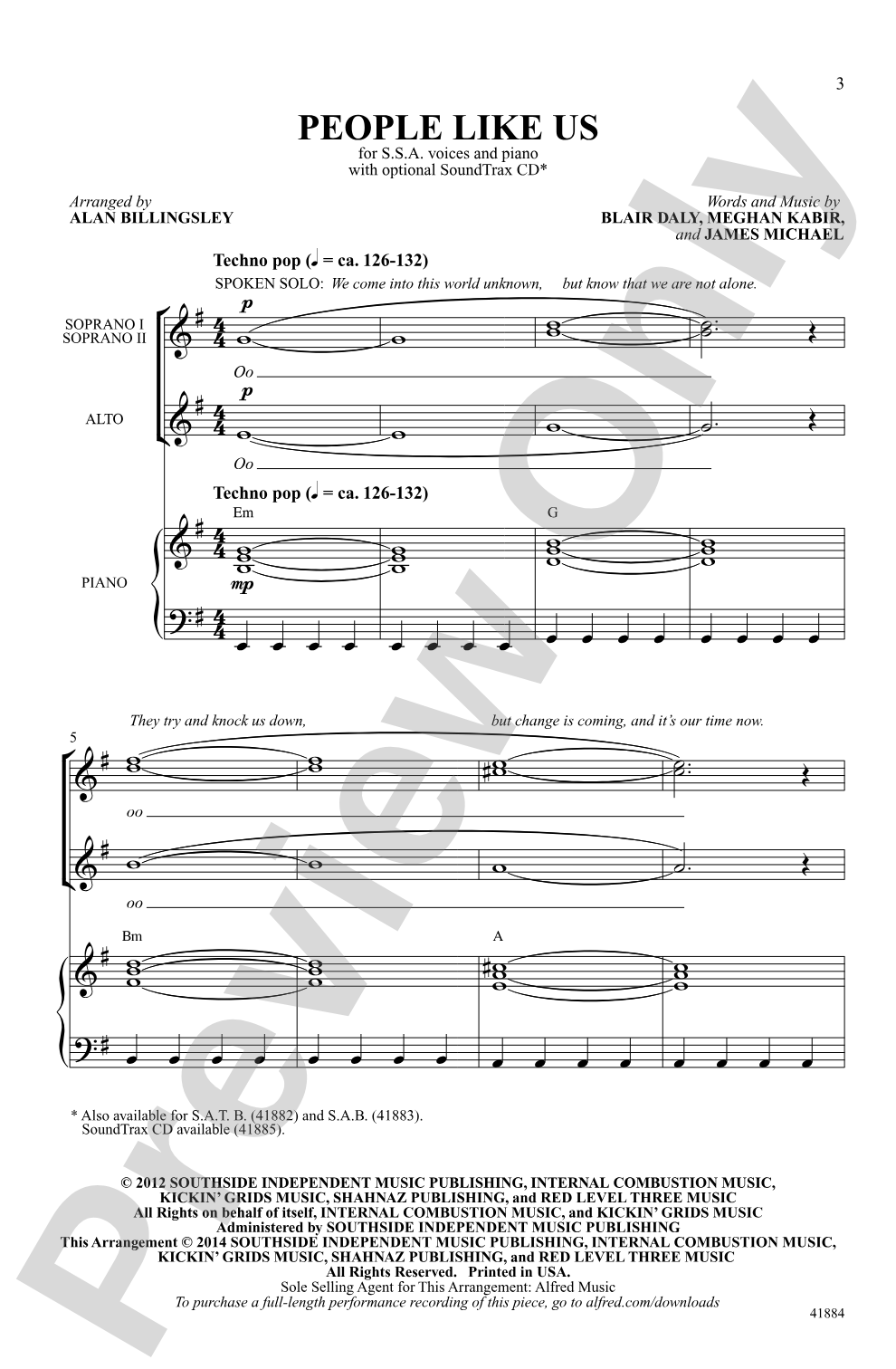 People Like Us: SSA Choral Octavo