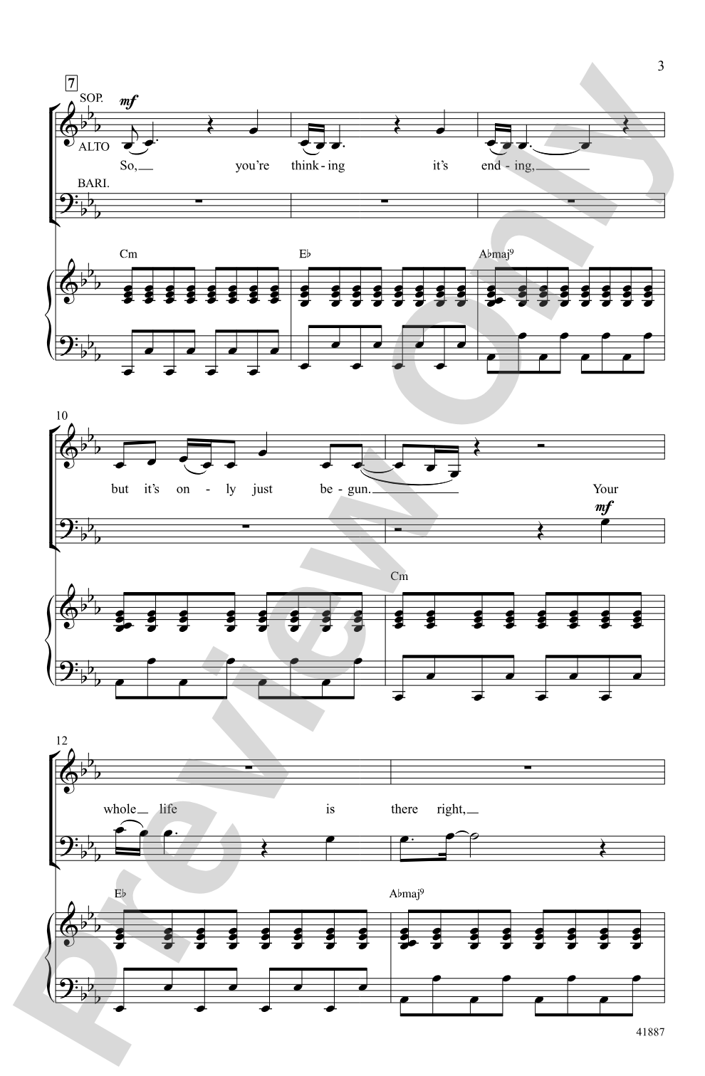 Unfinished Songs: SAB Choral Octavo