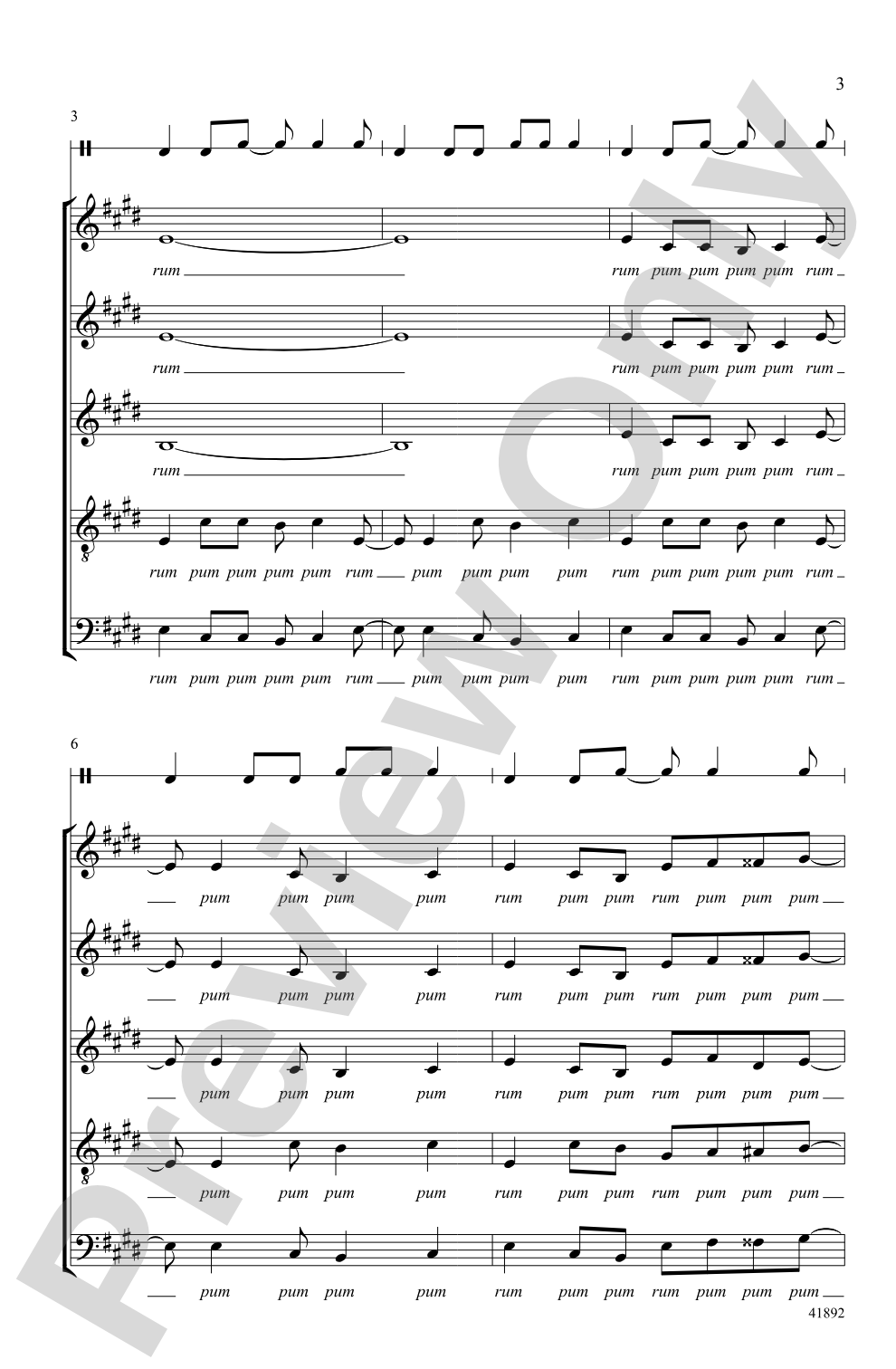 The Little Drummer Boy: SSATB, <I>a cappella</I> Choral Octavo