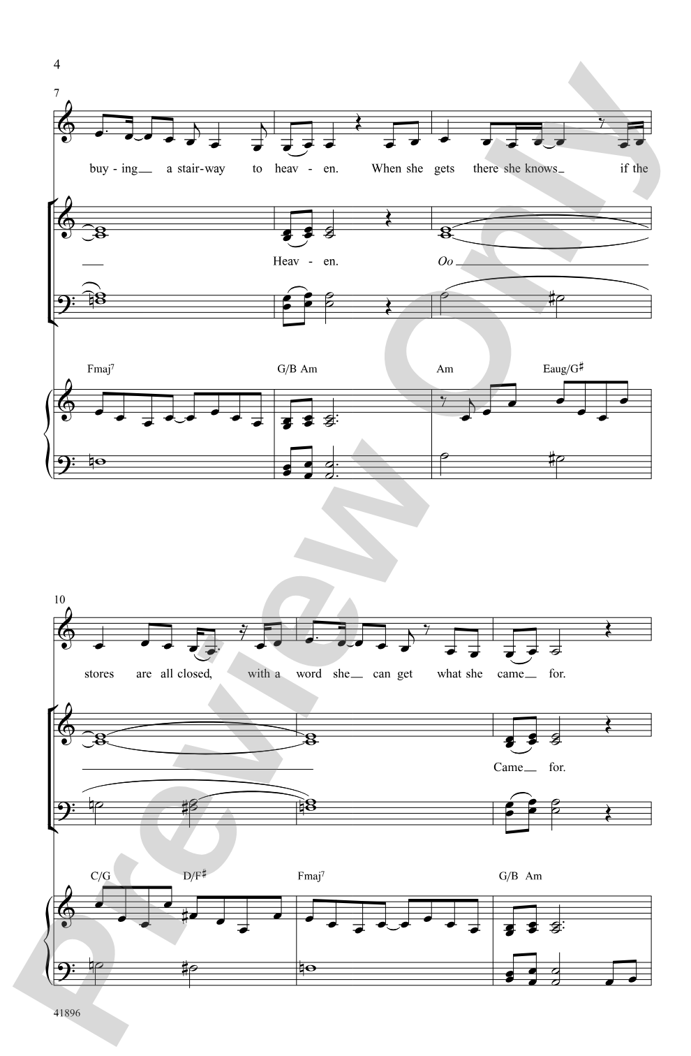 Stairway to Heaven: SATB Choral Octavo