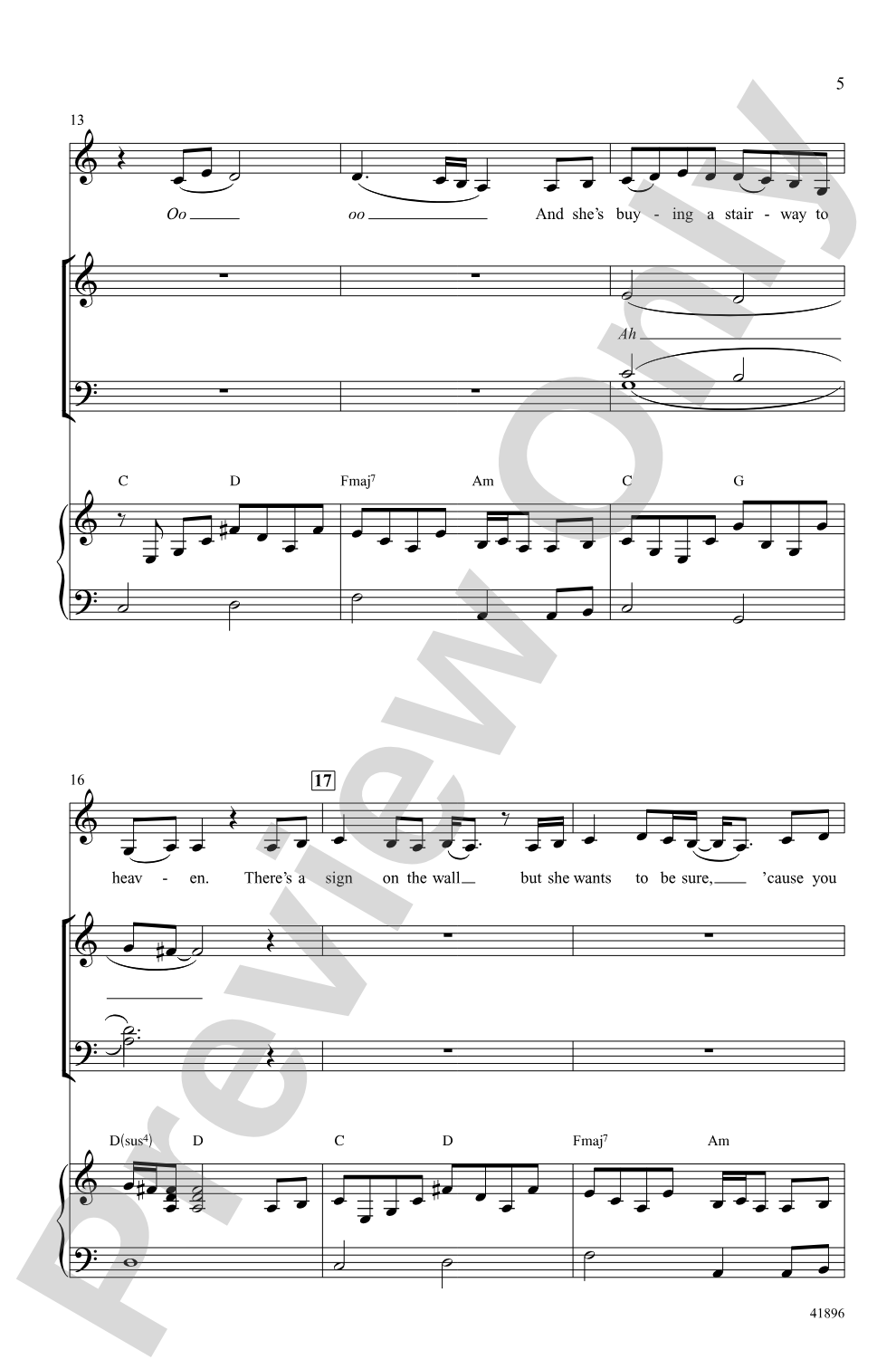 Stairway to Heaven: SATB Choral Octavo | Led Zeppelin | Digital