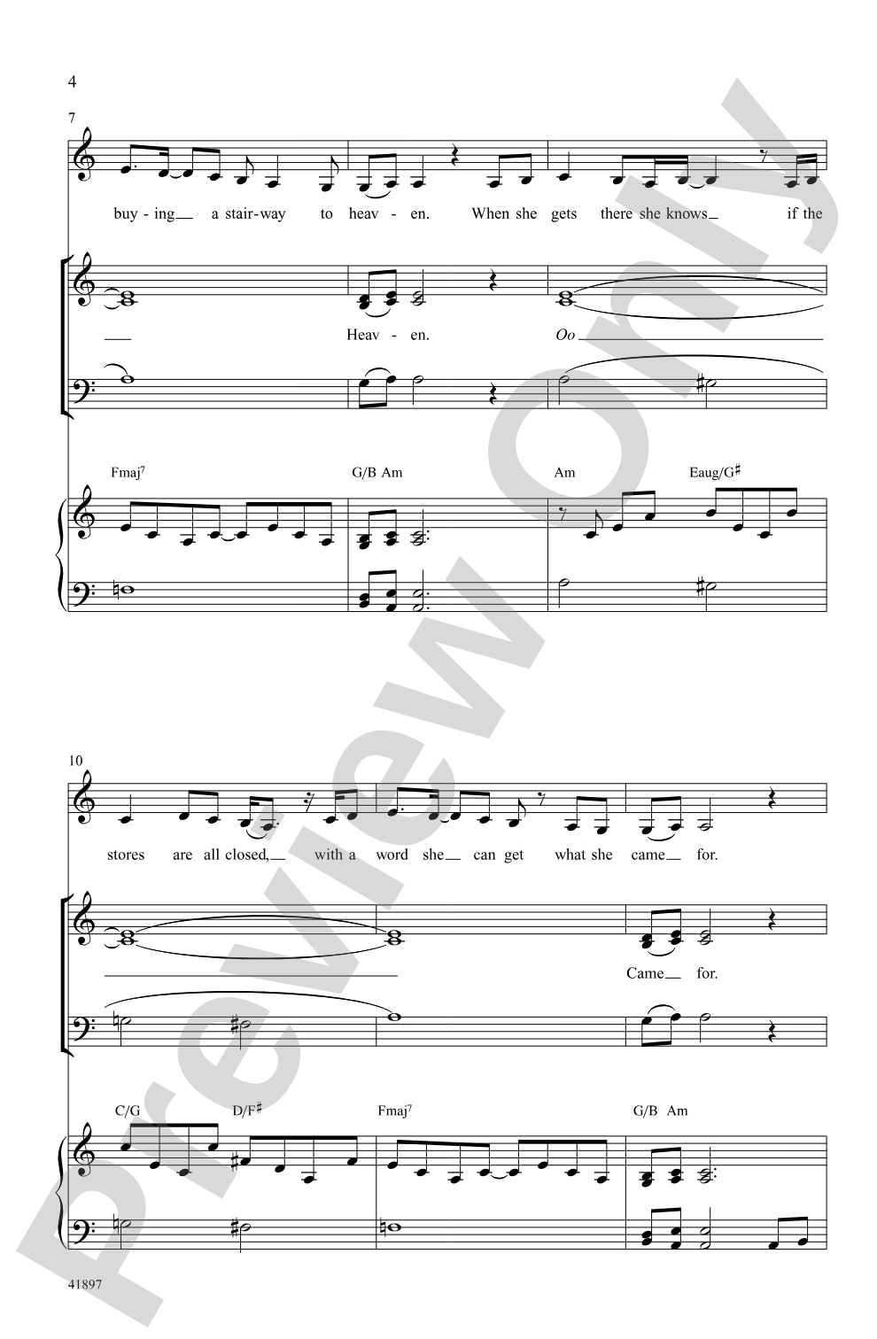 Stairway to Heaven: SAB Choral Octavo