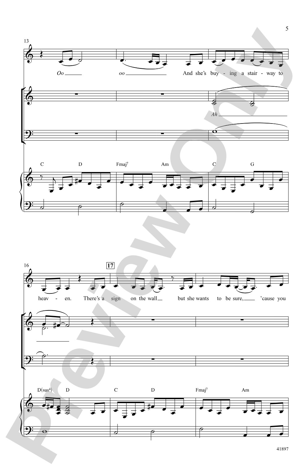 Stairway to Heaven: SAB Choral Octavo