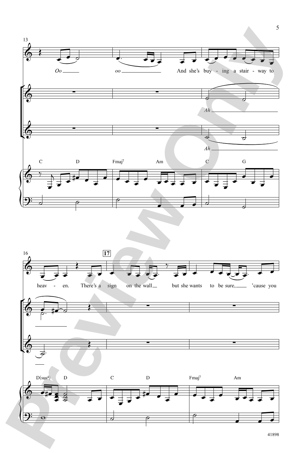 Stairway to Heaven: SSA Choral Octavo
