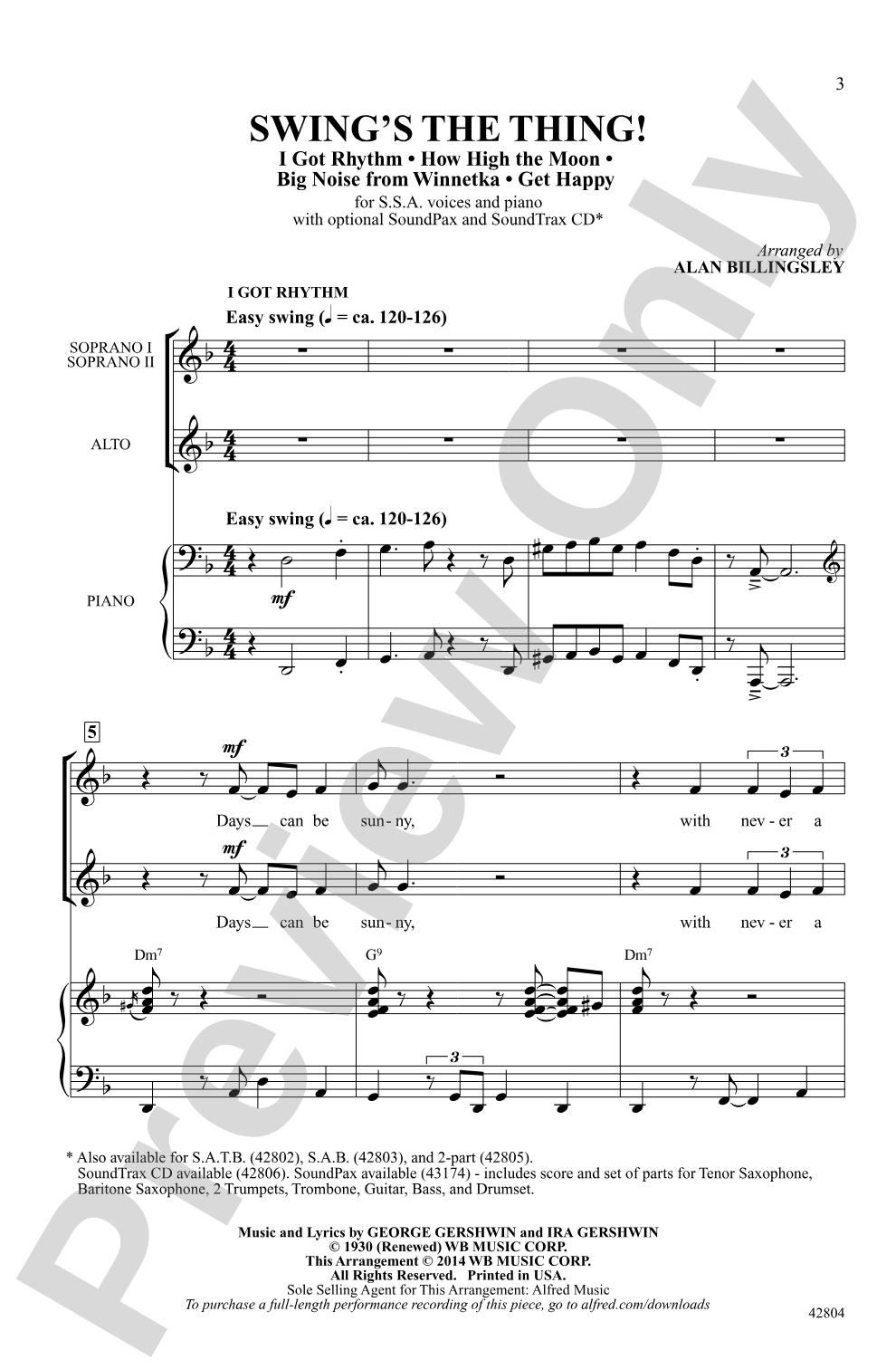 Swing's the Thing!: SSA Choral Octavo
