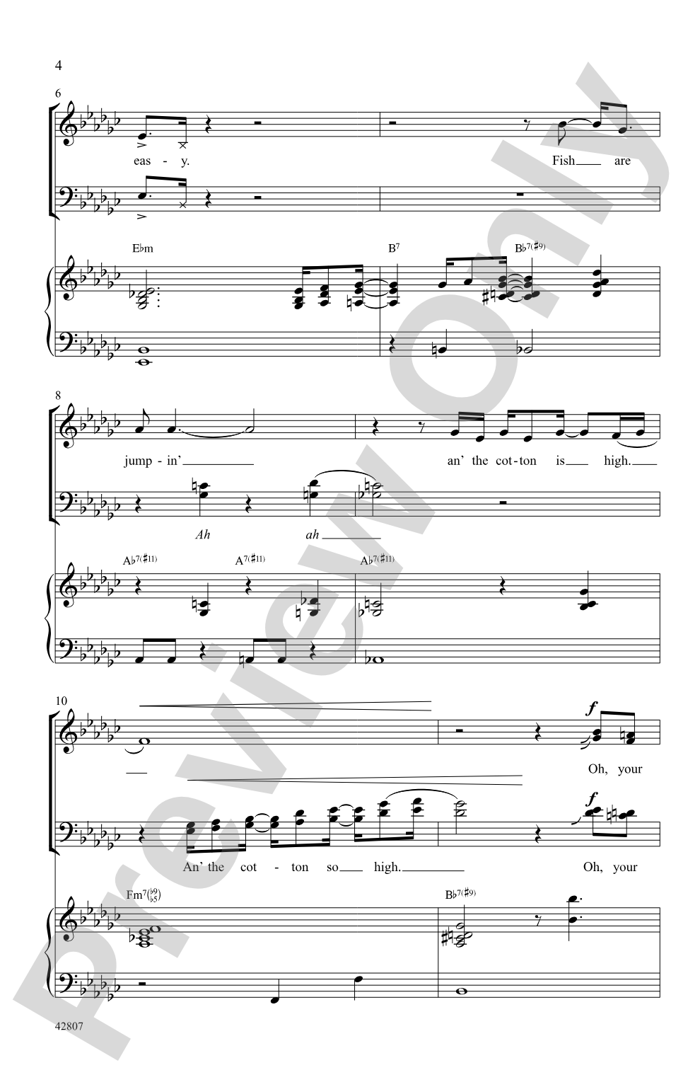 Summertime: SATB Choral Octavo