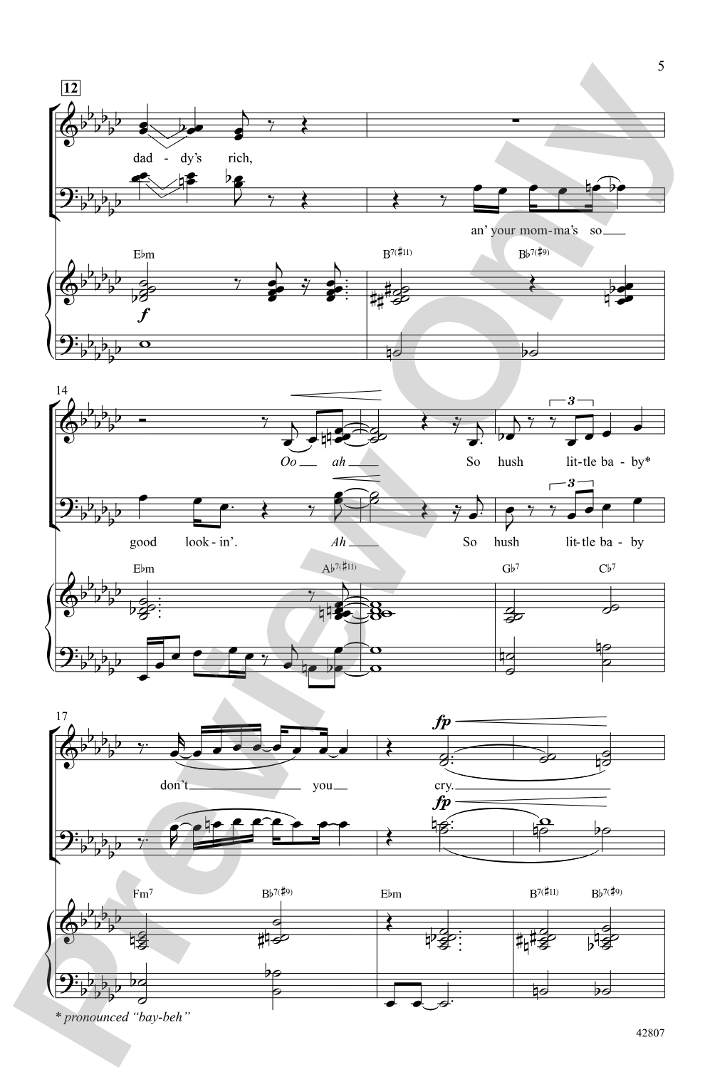 Summertime: SATB Choral Octavo