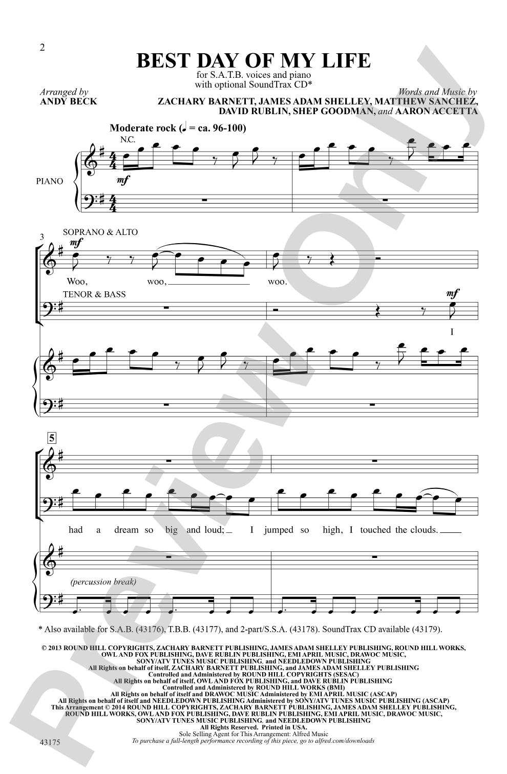Best Day of My Life: SATB Choral Octavo