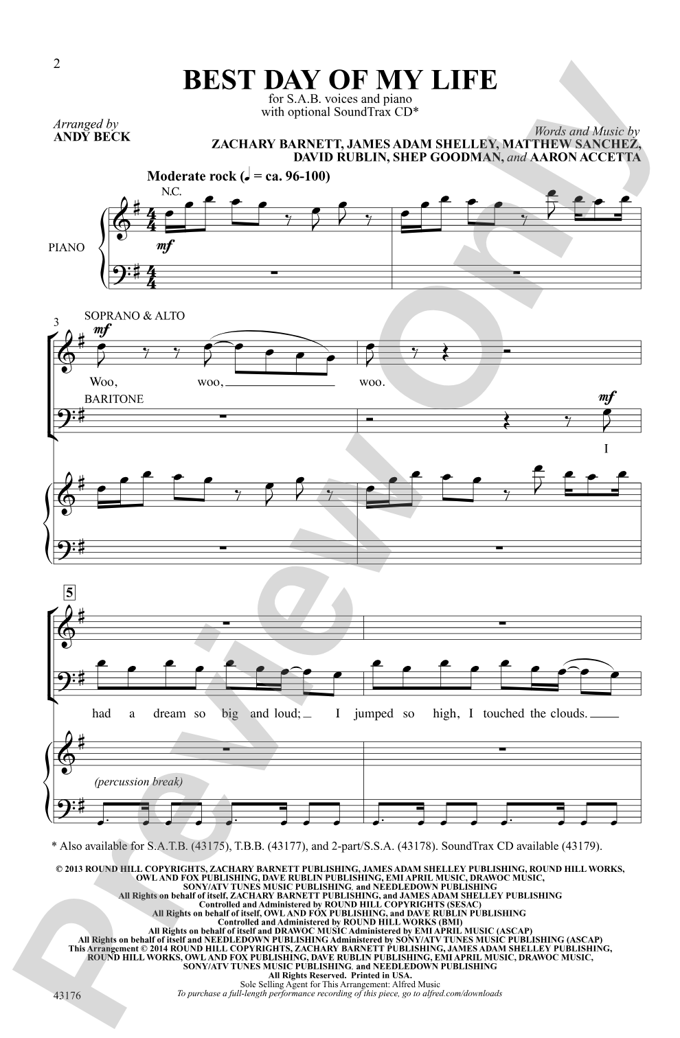 Best Day of My Life: SAB Choral Octavo