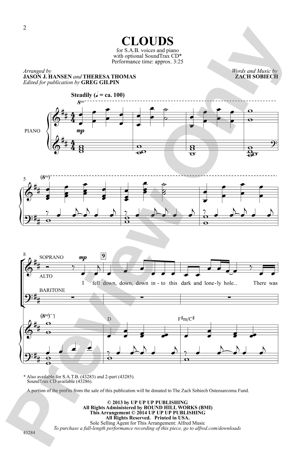 Clouds (SAB): SAB Choral Octavo
