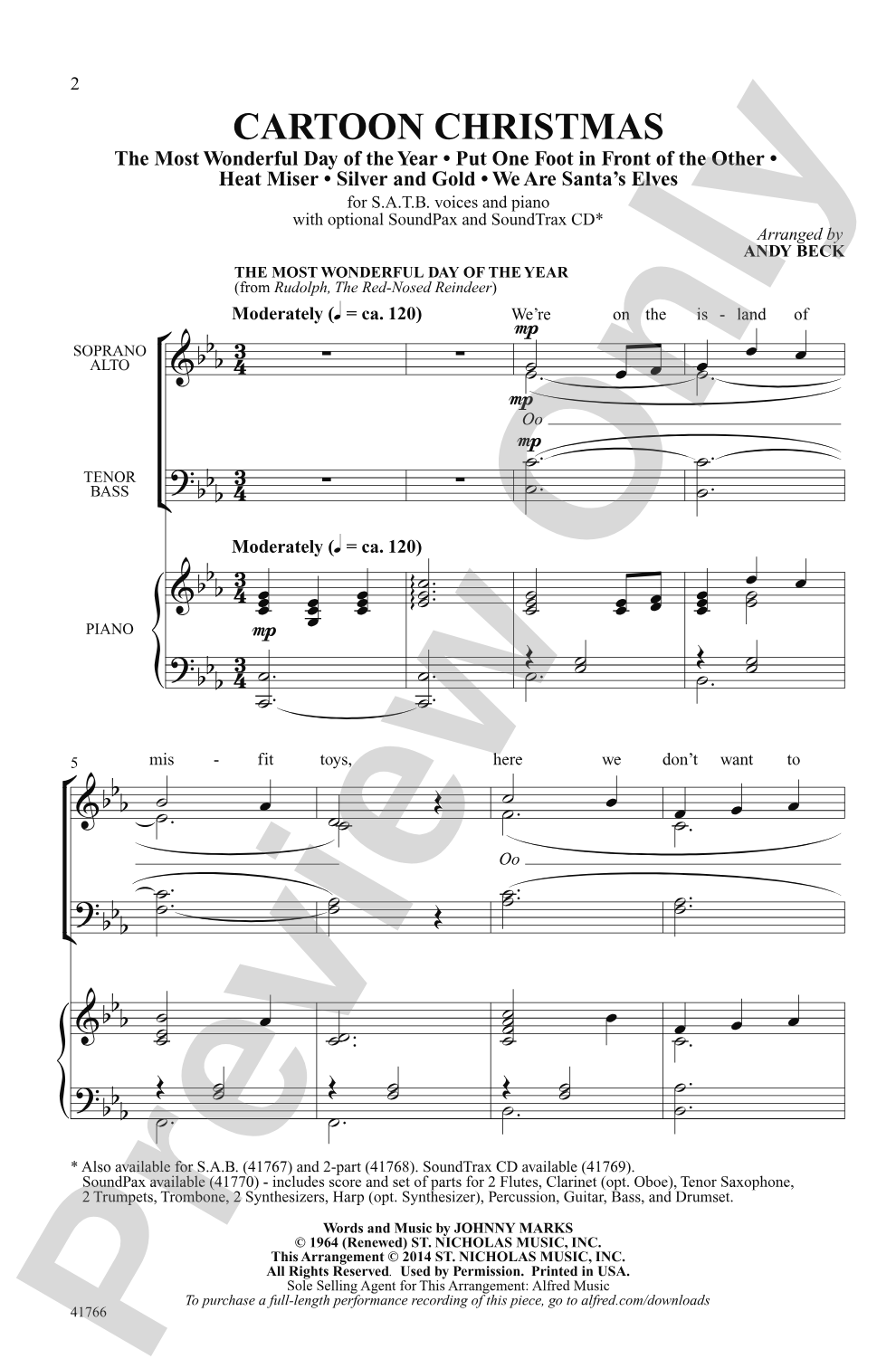 Cartoon Christmas: SATB Choral Octavo