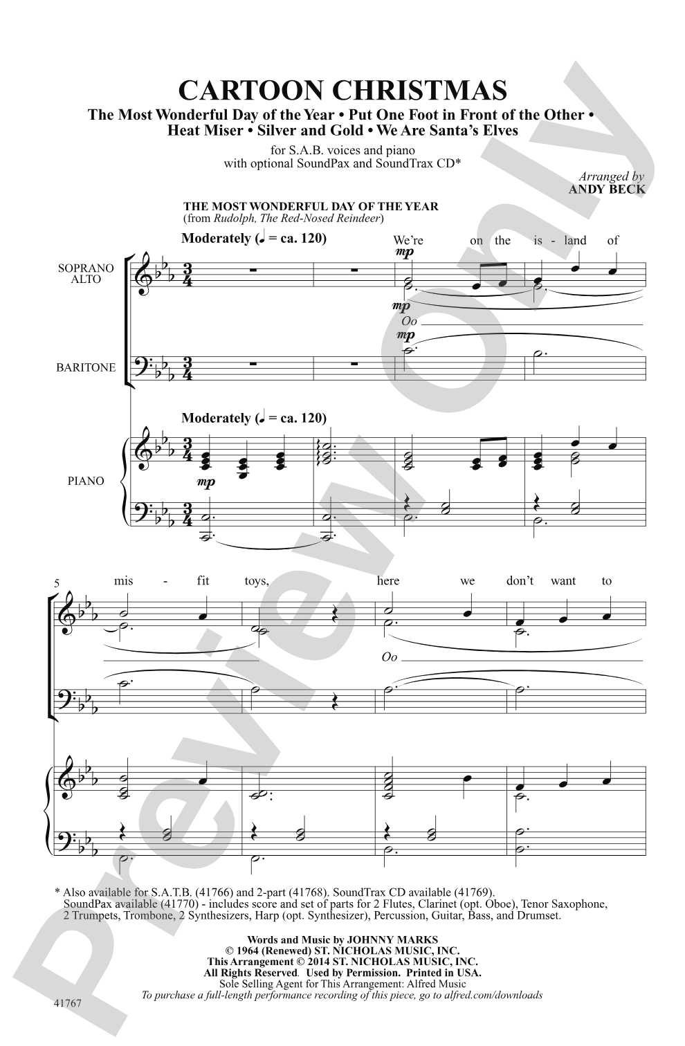 Cartoon Christmas: SAB Choral Octavo