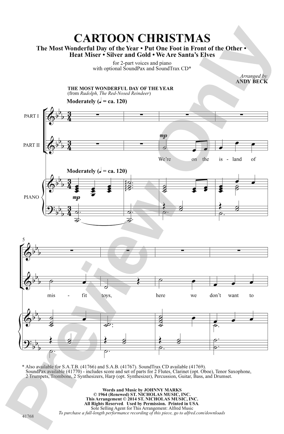 Cartoon Christmas: 2-Part Choral Octavo