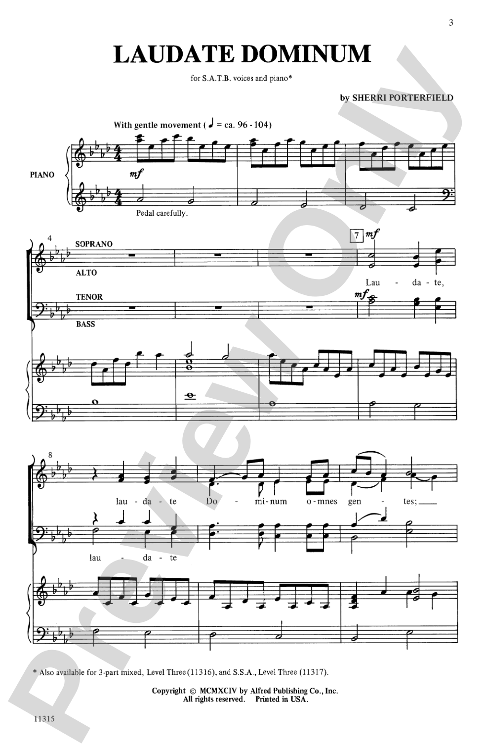 Laudate Dominum: SATB Choral Octavo