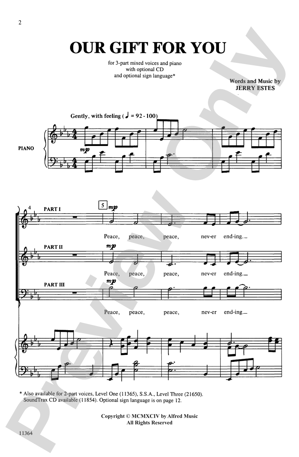 Our Gift for You: 3-Part Mixed (with Opt. Sign Language) Choral Octavo