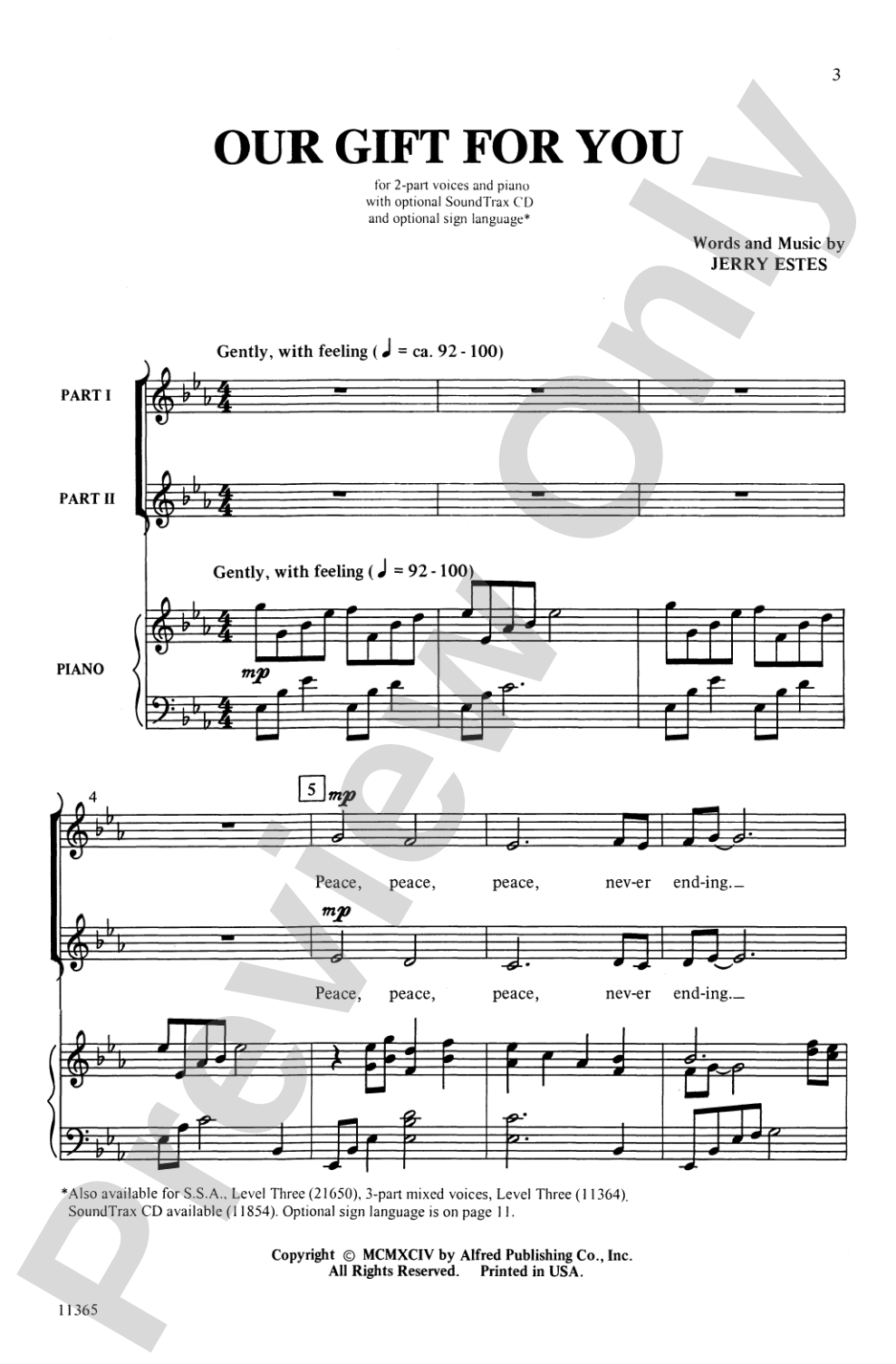 Our Gift for You: 2-Part (with Opt. Sign Language) Choral Octavo