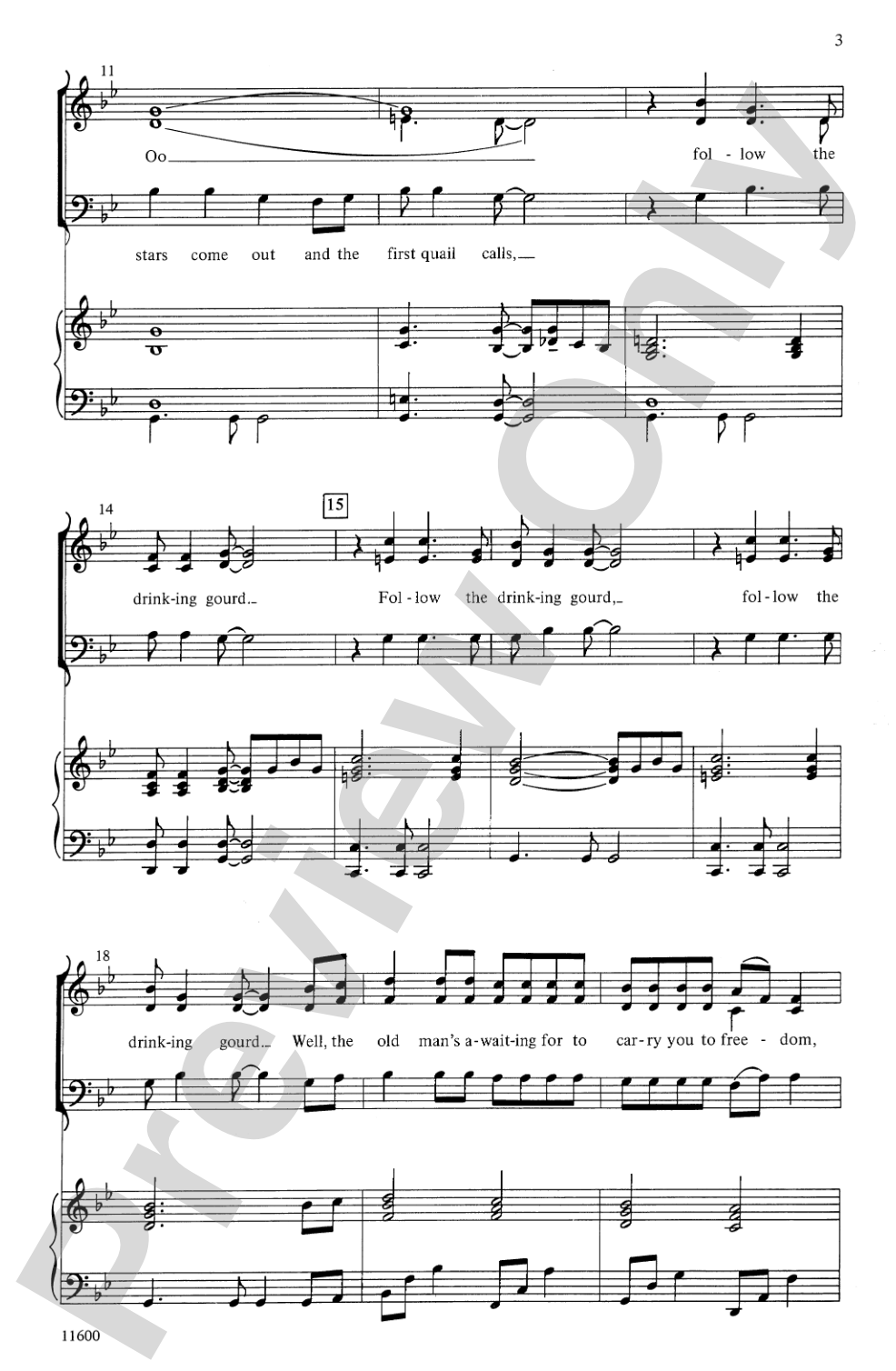 Follow the Drinking Gourd: SAB Choral Octavo