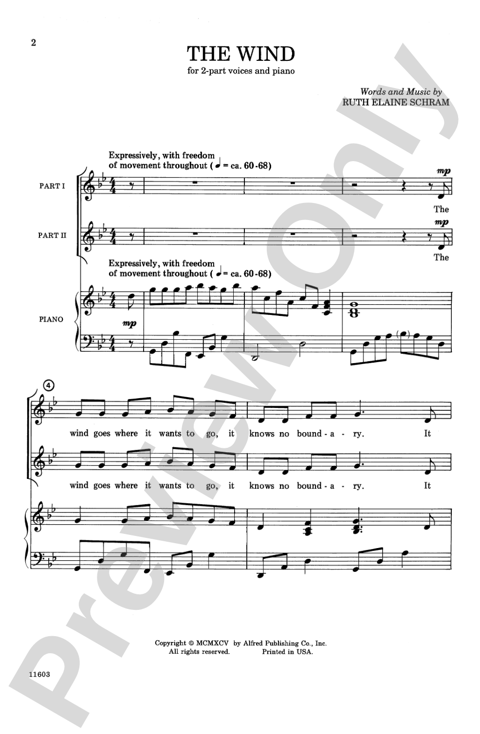 The Wind: 2-Part Choral Octavo