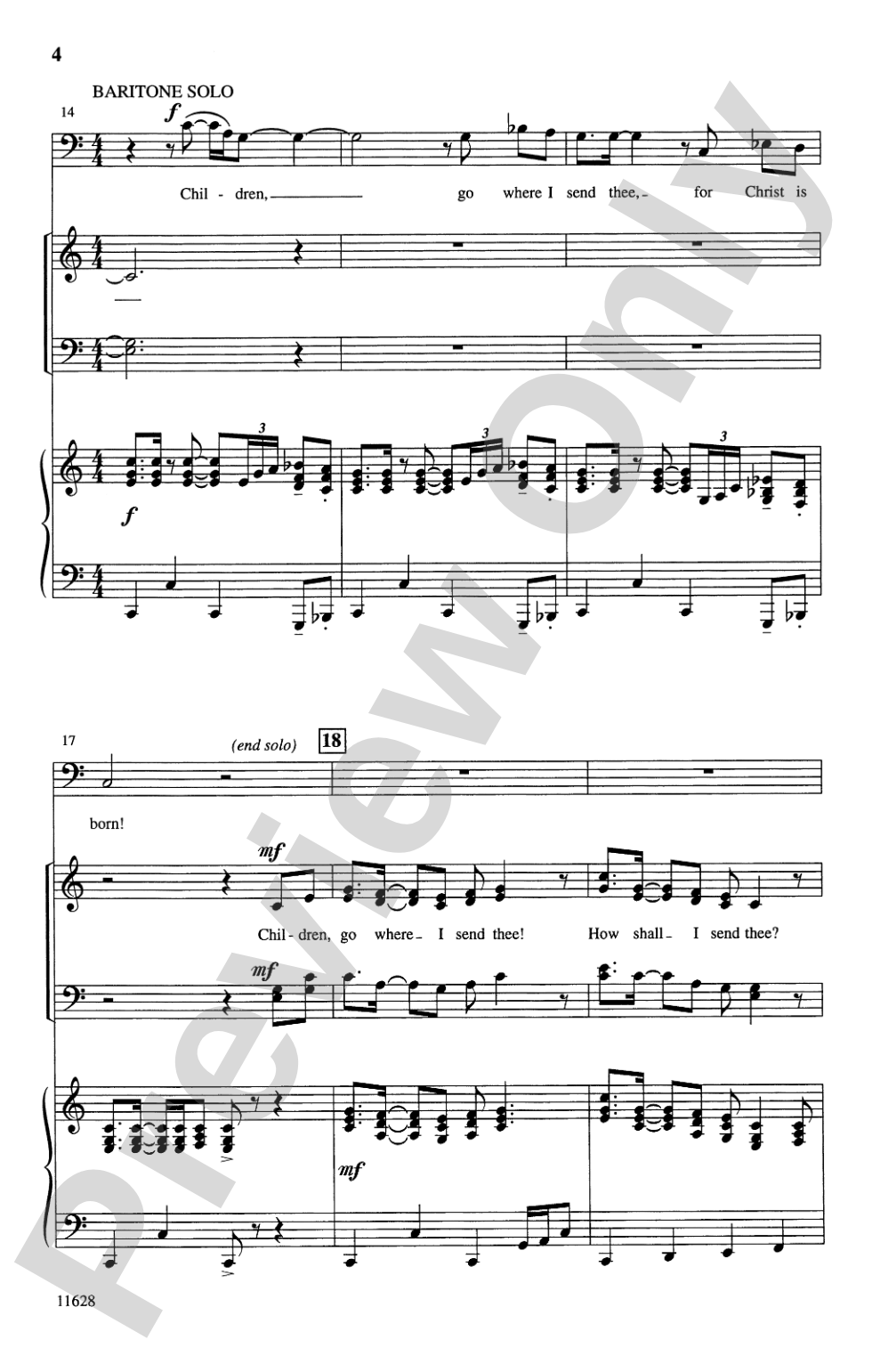Children, Go Where I Send Thee: SATB (with Opt. Baritone Solo) Choral Octavo