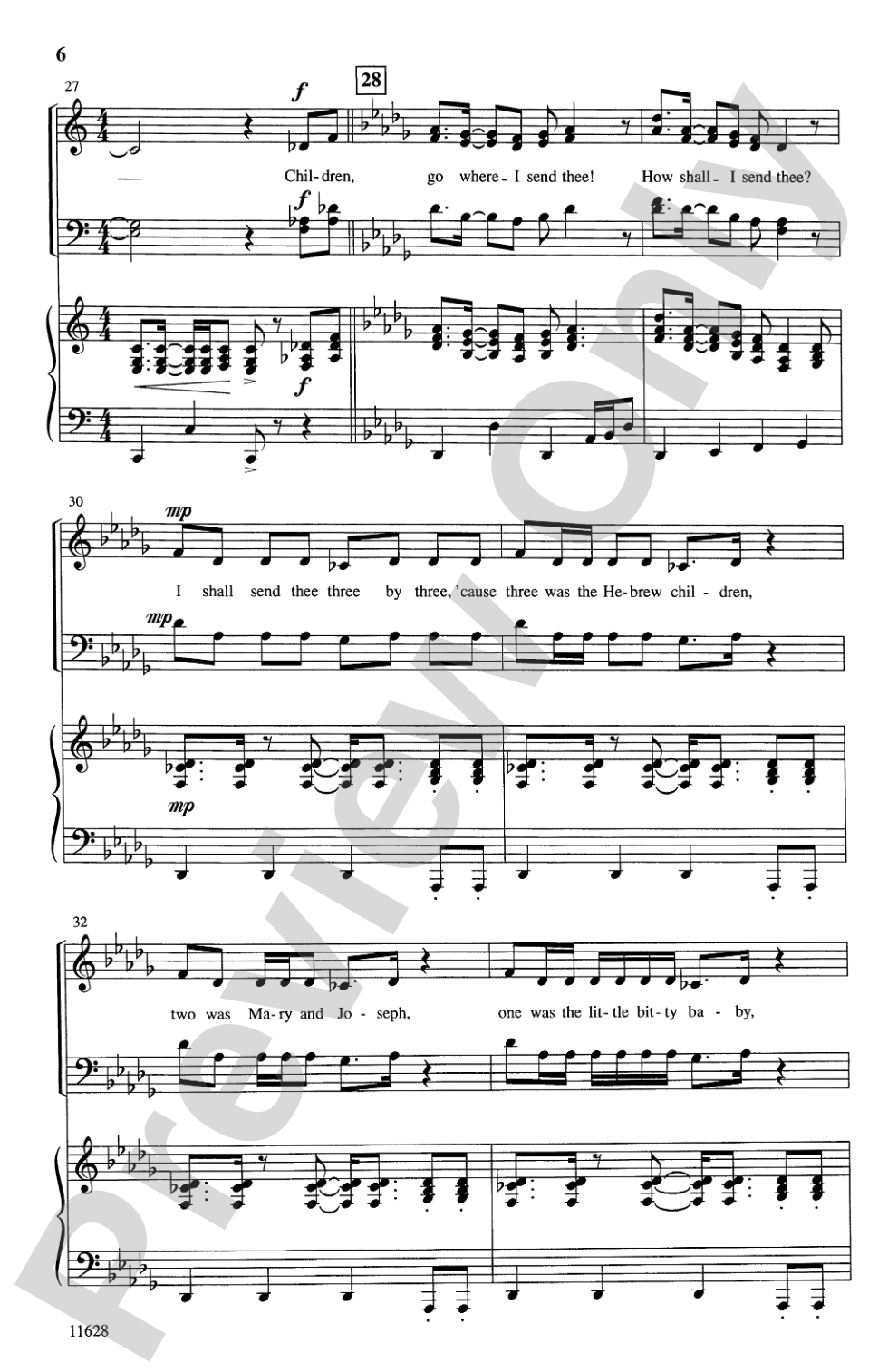 Children, Go Where I Send Thee: SATB (with Opt. Baritone Solo) Choral Octavo