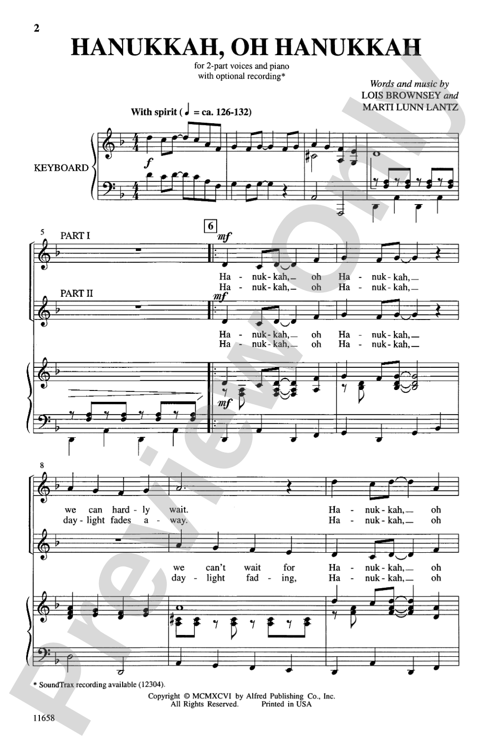 Hanukkah, Oh Hanukkah: 2-Part Choral Octavo