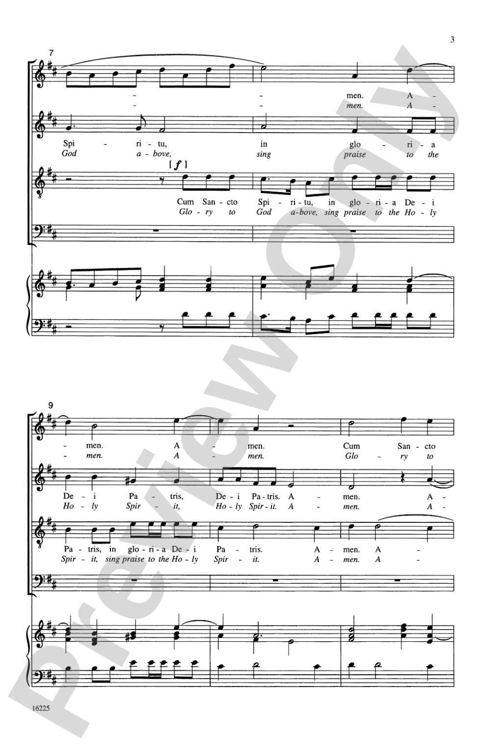 Cum Sancto Spiritu (from <i>Gloria</i>): SATB Choral Octavo