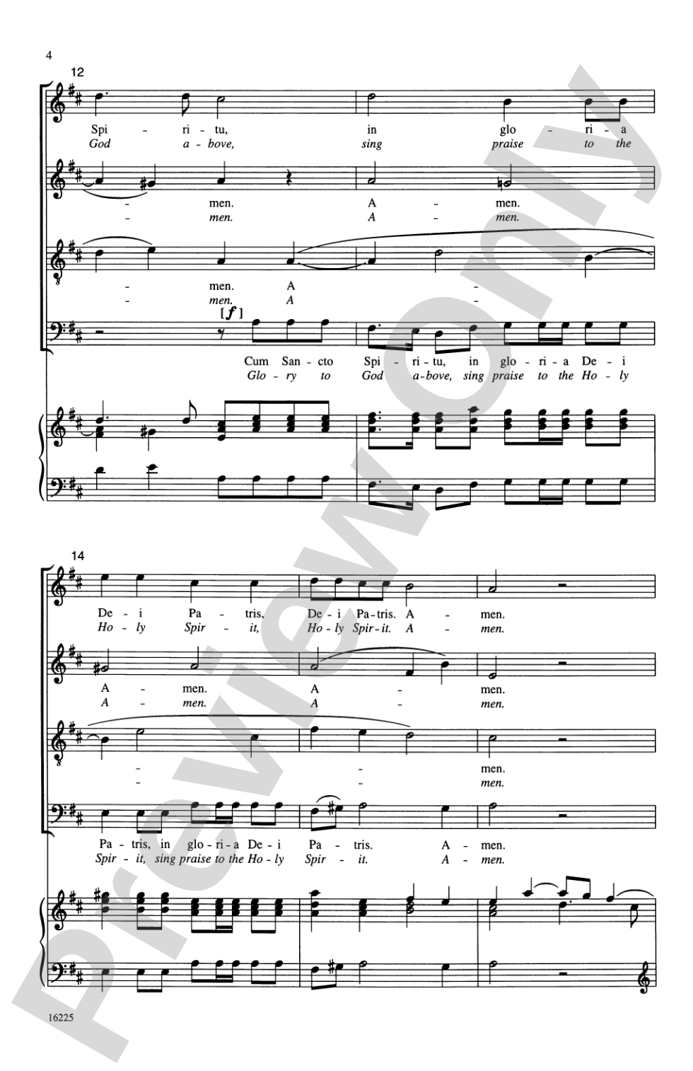 Cum Sancto Spiritu (from <i>Gloria</i>): SATB Choral Octavo