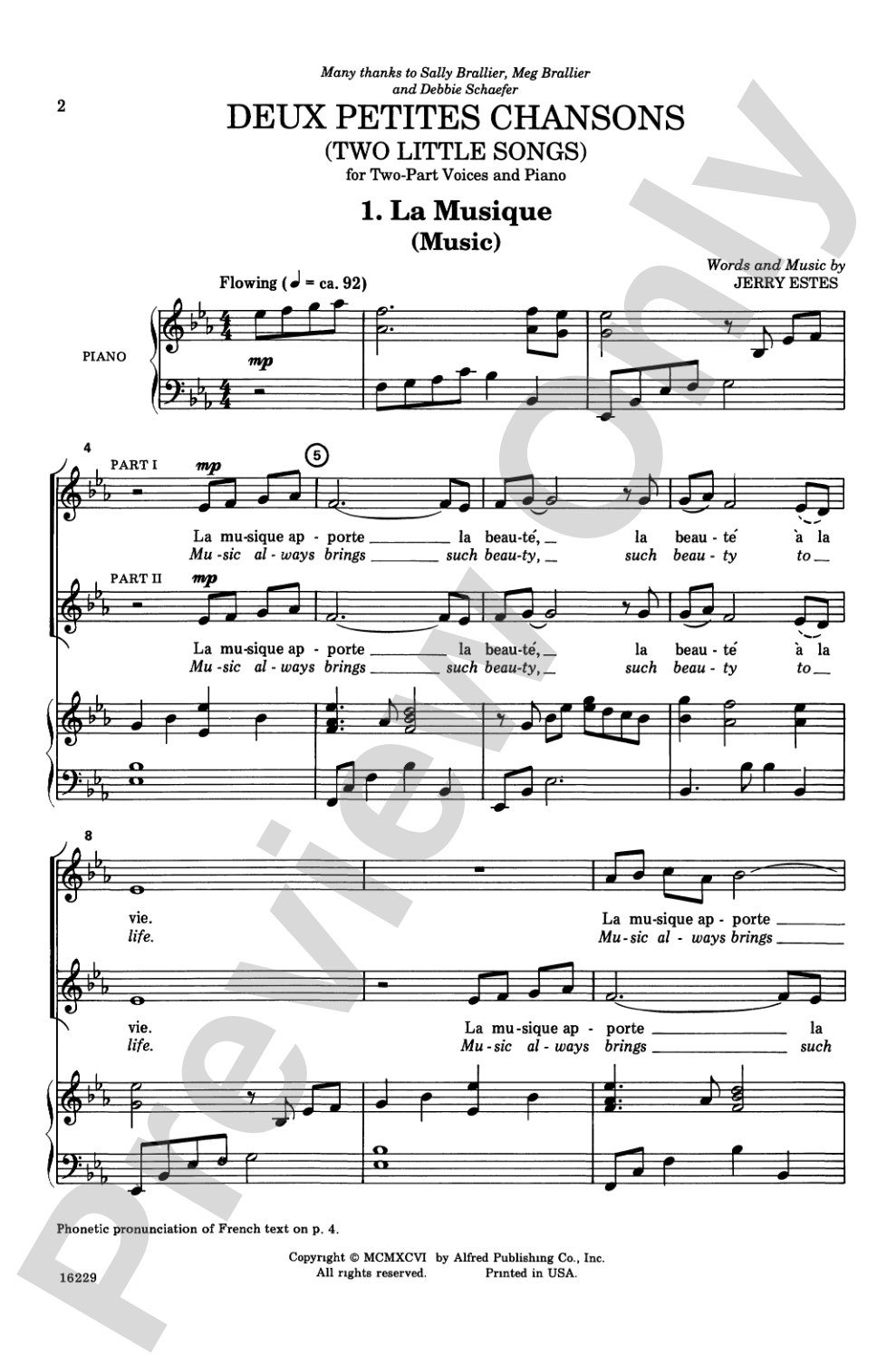 Deux Petites Chansons (Two Little Songs): 2-Part Choral Octavo