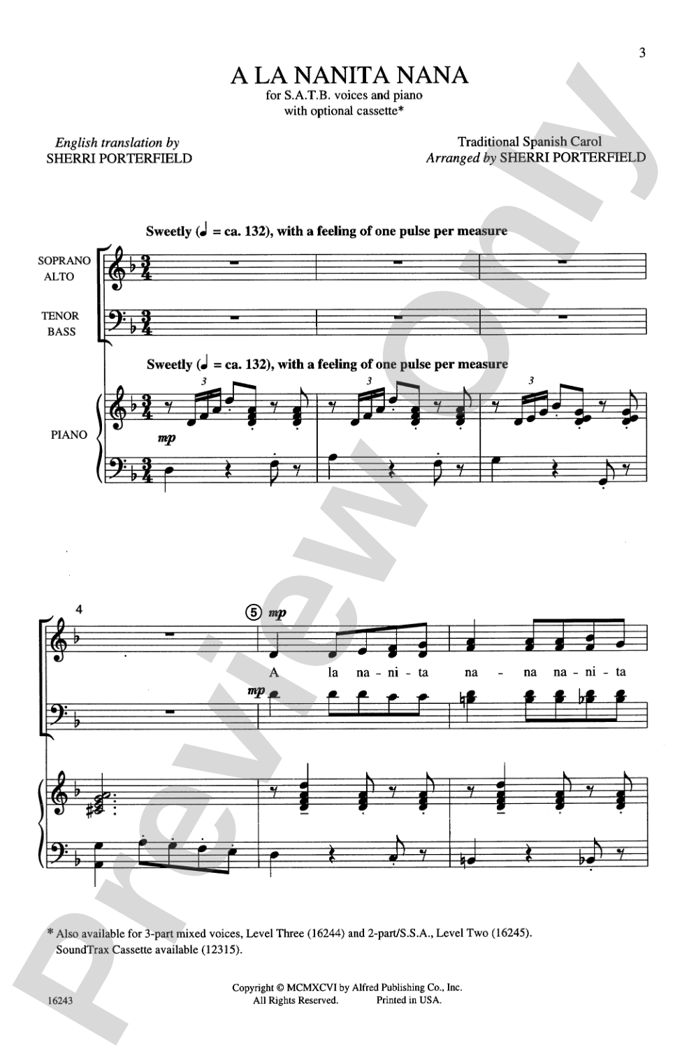 A La Nanita Nana: SATB Choral Octavo