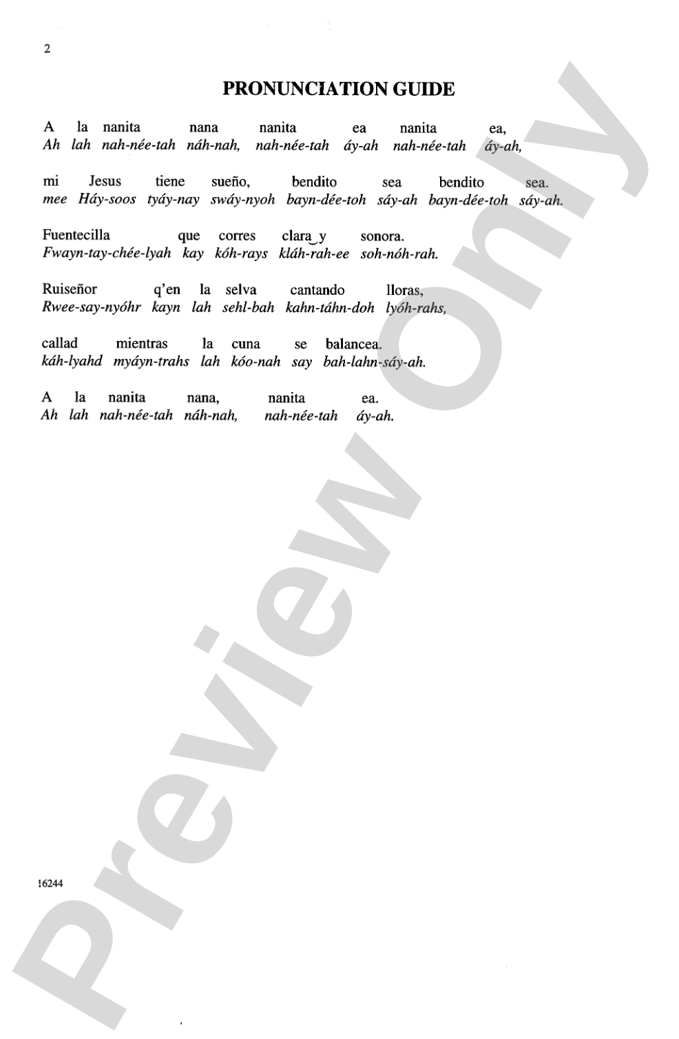 A La Nanita Nana: 3-Part Mixed Choral Octavo