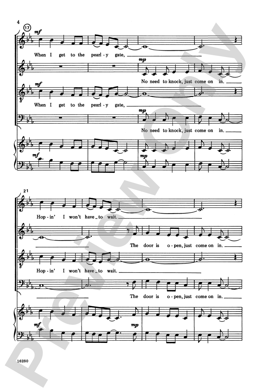No Need to Knock!: SATB, <I>a cappella</I> Choral Octavo